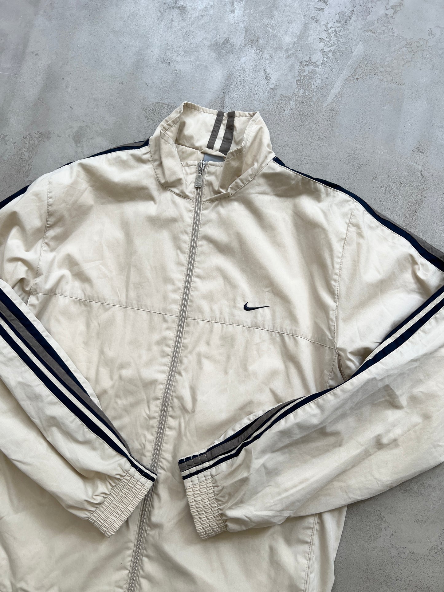LIGHT BEIGE NIKE TRACK JACKET - 2000S - L/M
