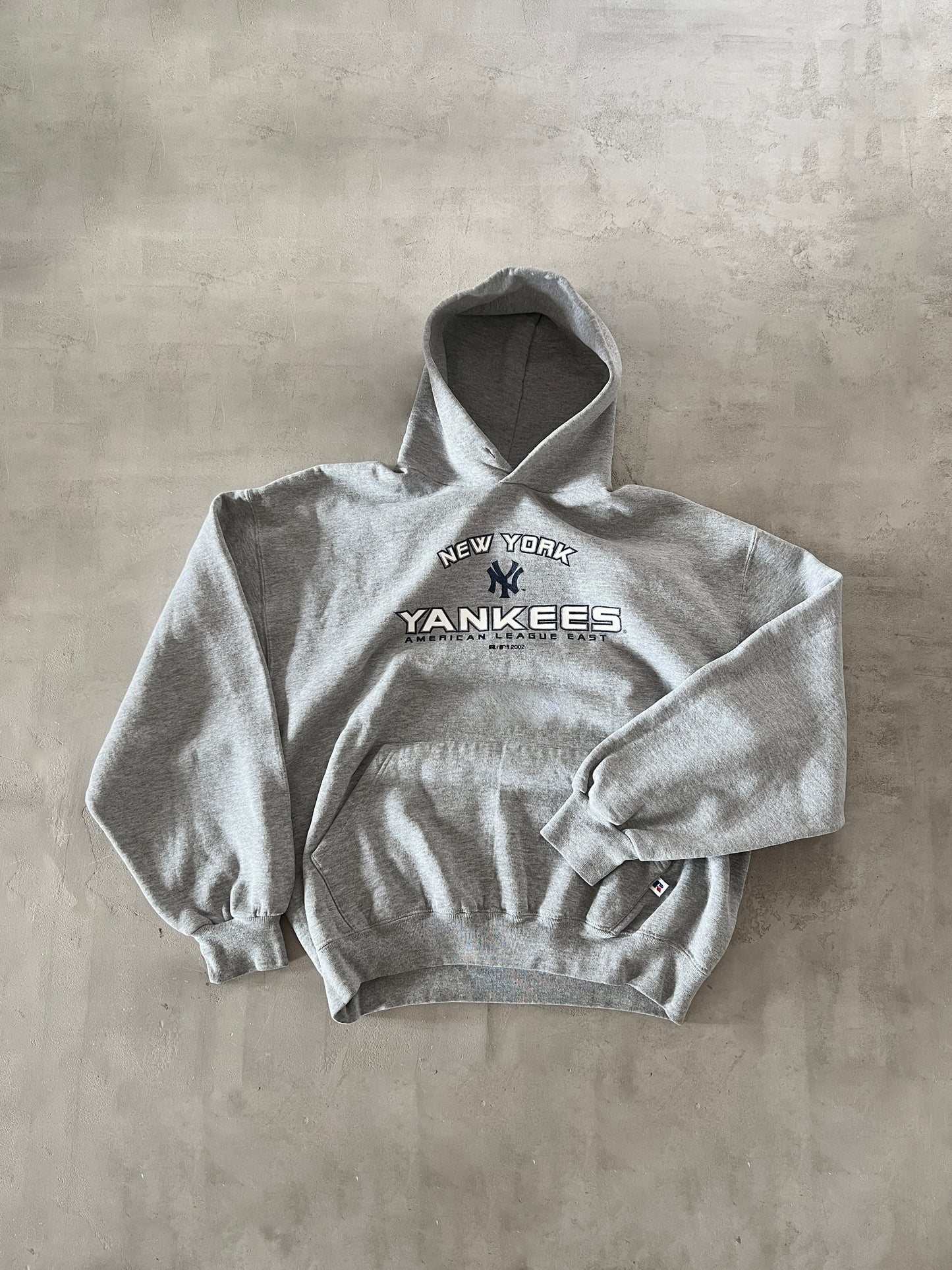GREY YANKEES RUSSELL HOODIE - 2000S - M