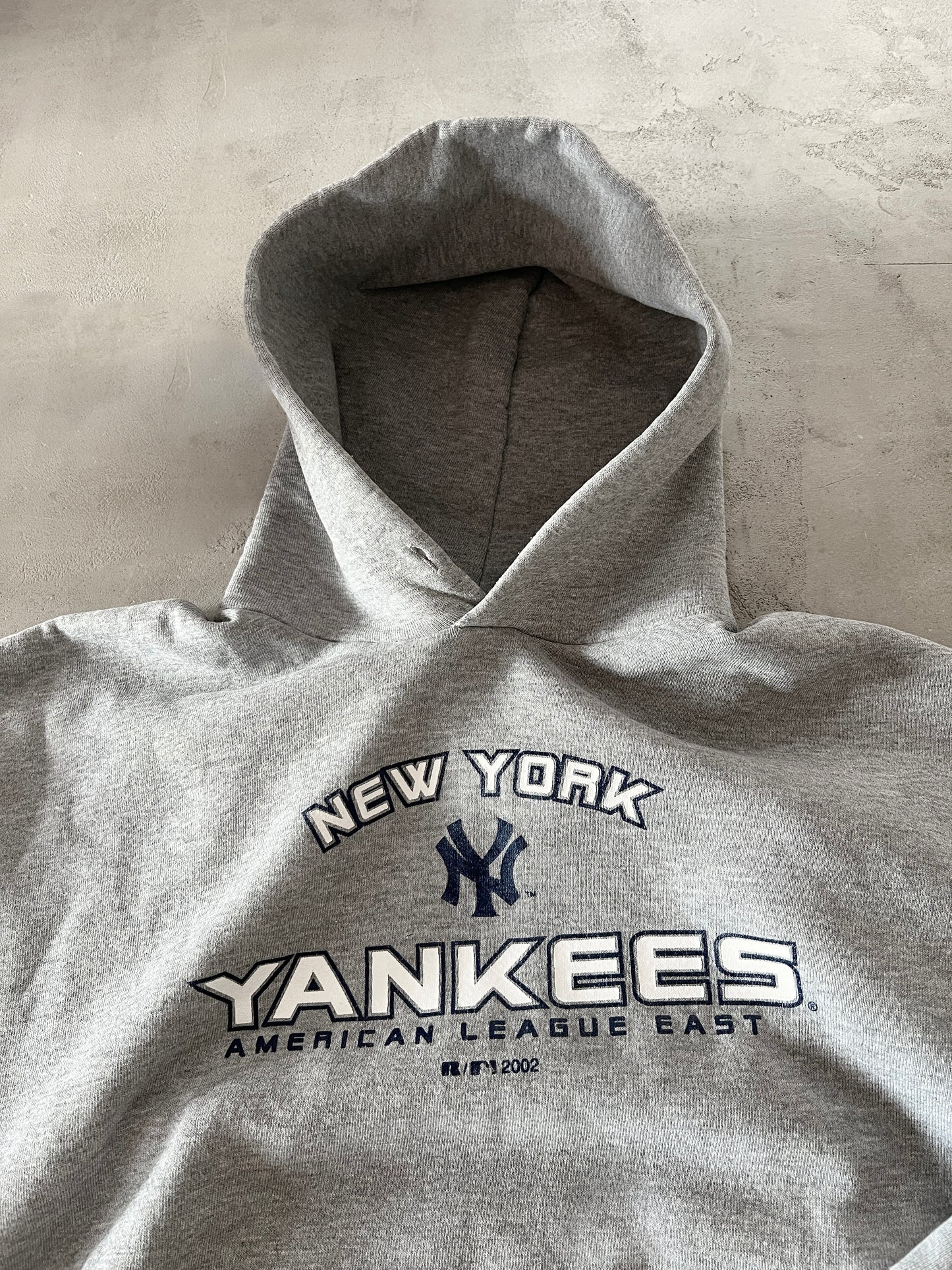 GREY YANKEES RUSSELL HOODIE - 2000S - M