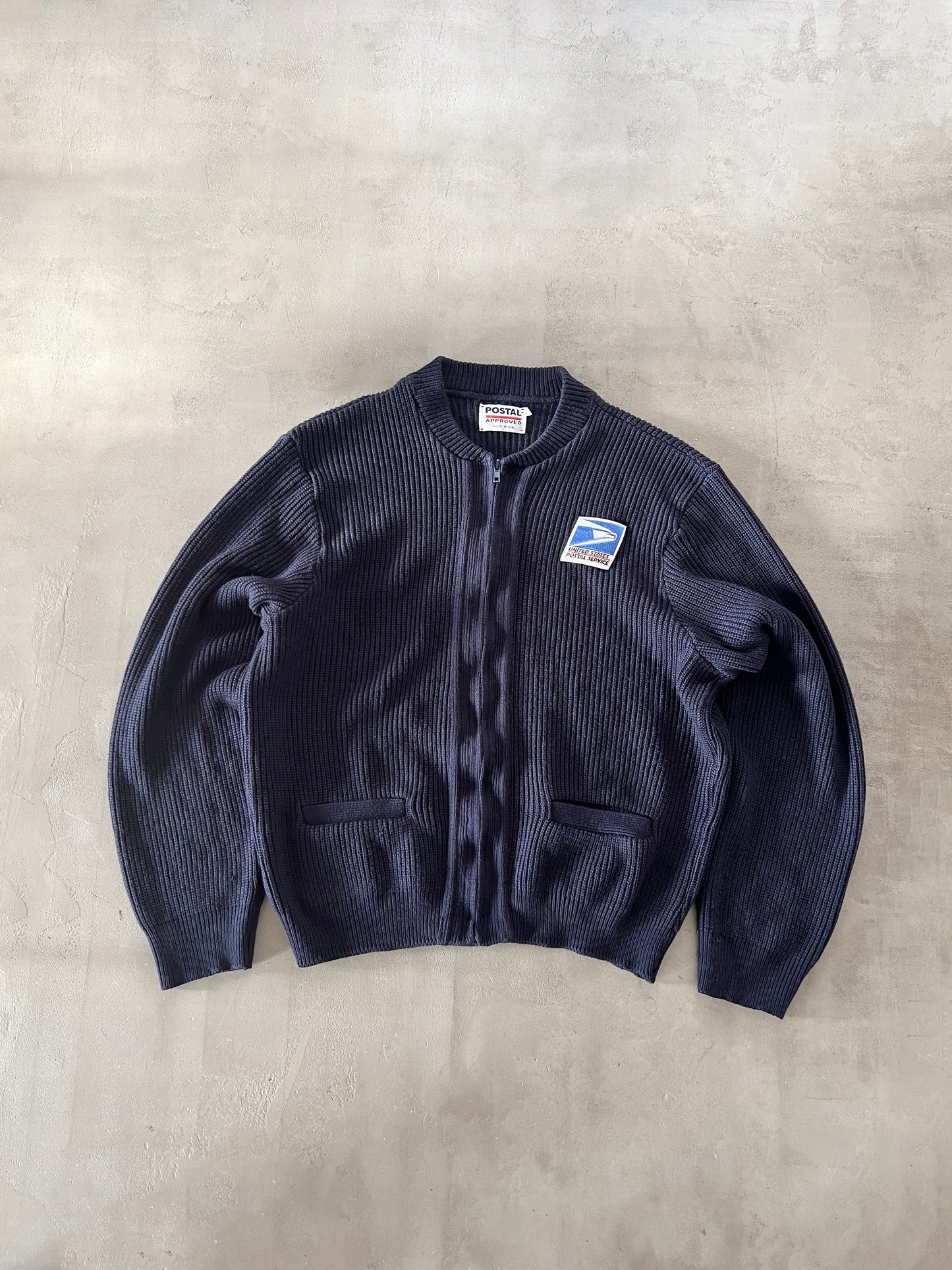 NAVY USPS KNIT JACKET - 1990S - L/M