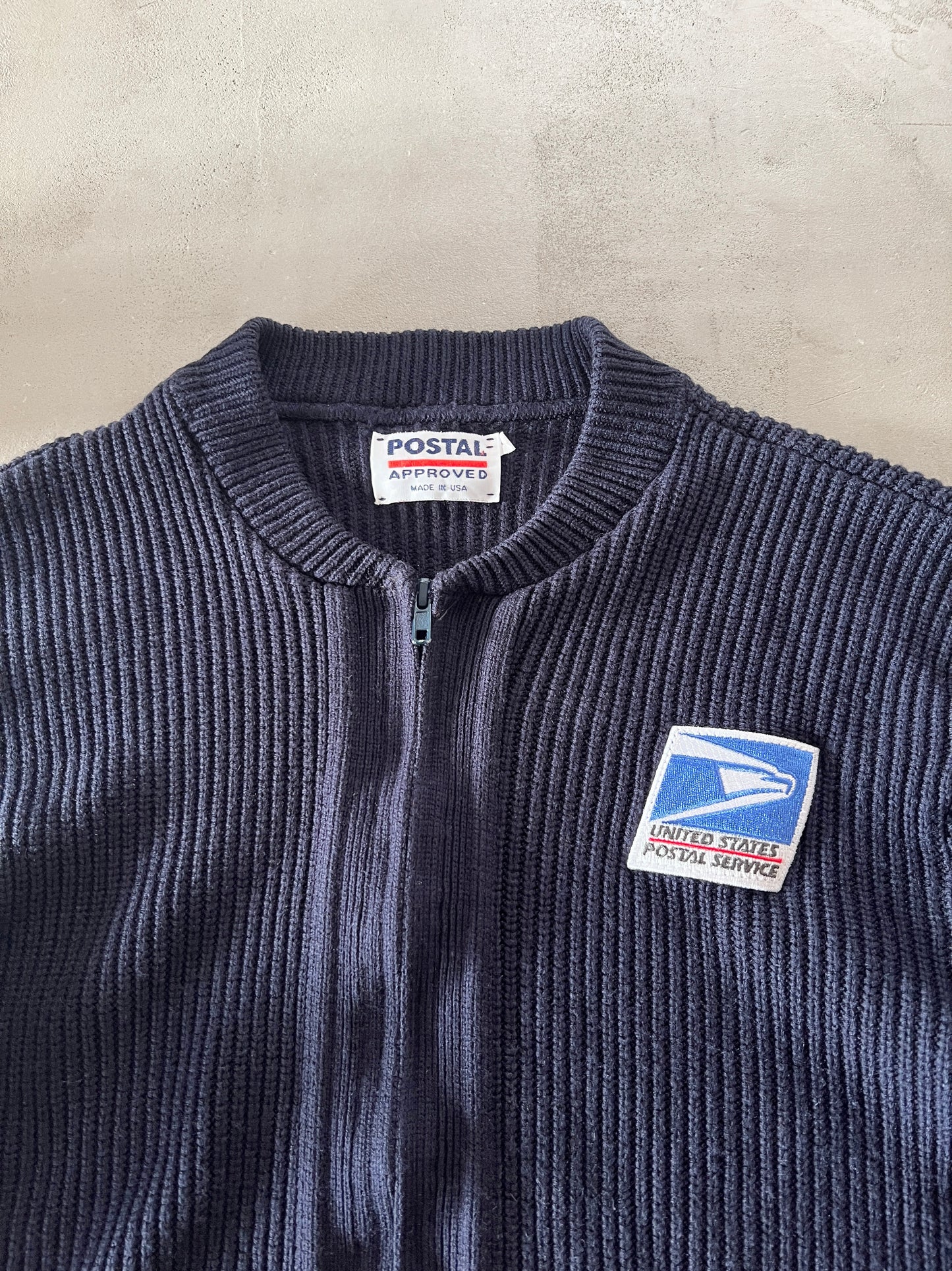 NAVY USPS KNIT JACKET - 1990S - L/M