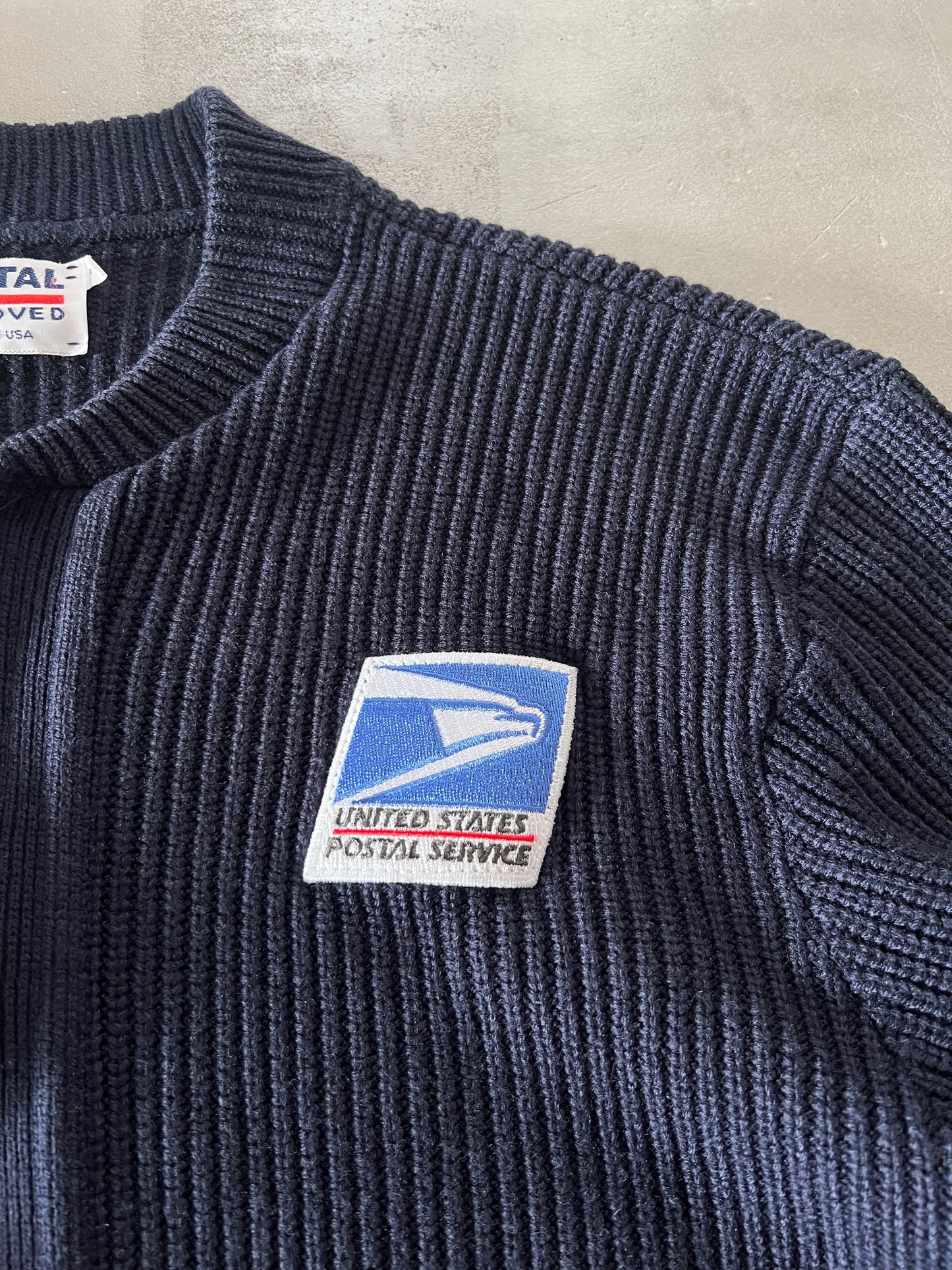 NAVY USPS KNIT JACKET - 1990S - L/M