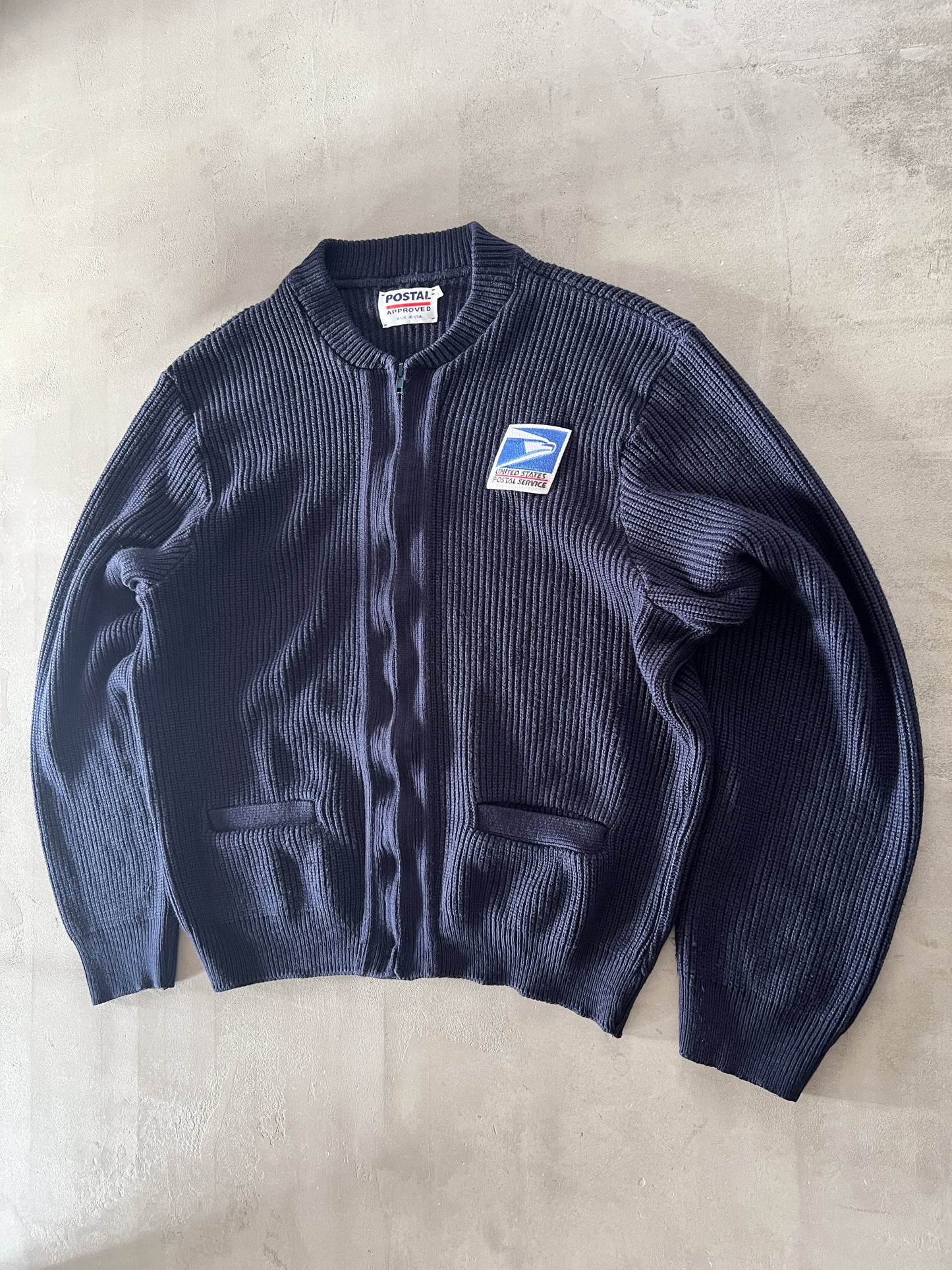 NAVY USPS KNIT JACKET - 1990S - L/M