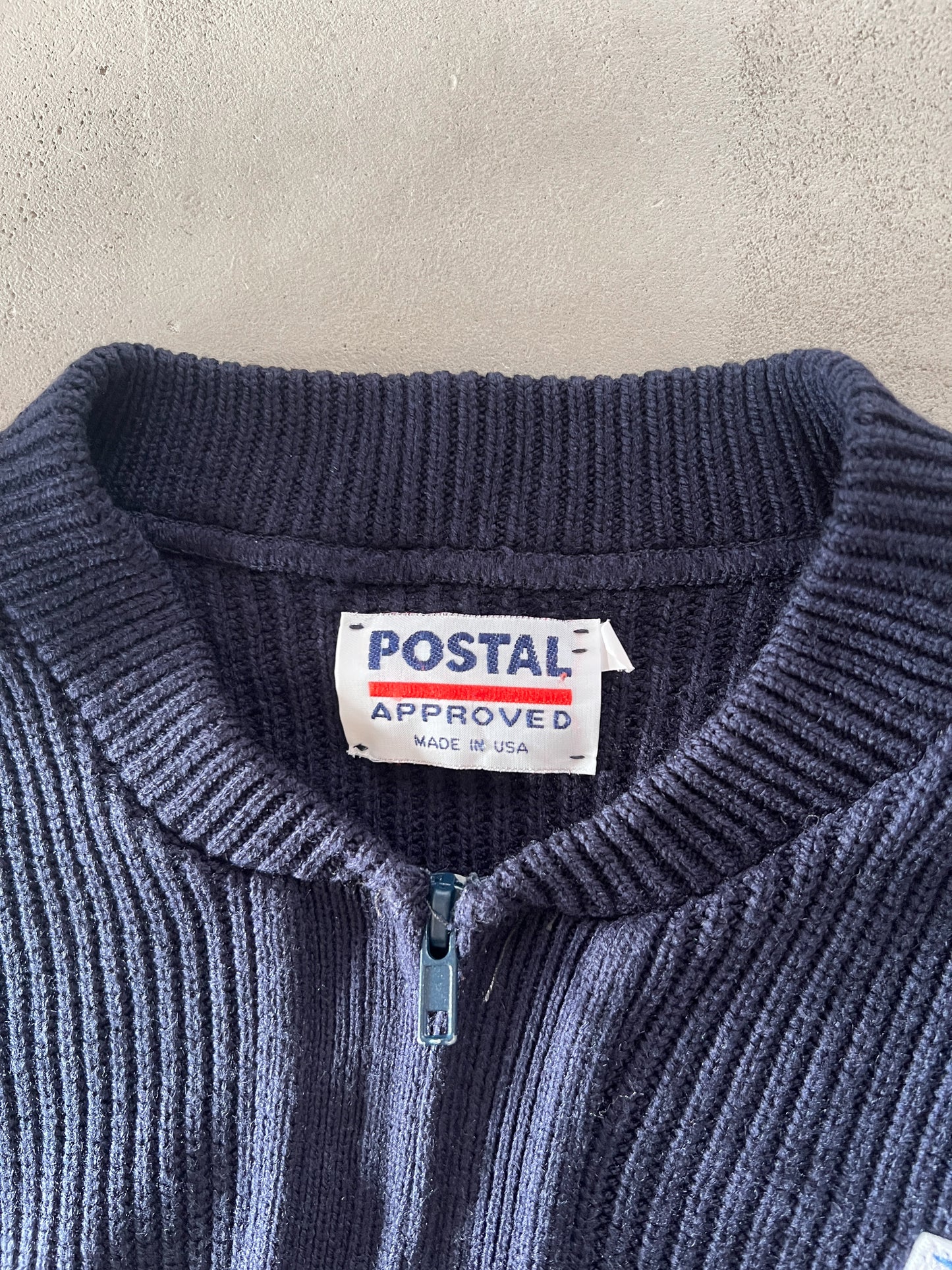 NAVY USPS KNIT JACKET - 1990S - L/M