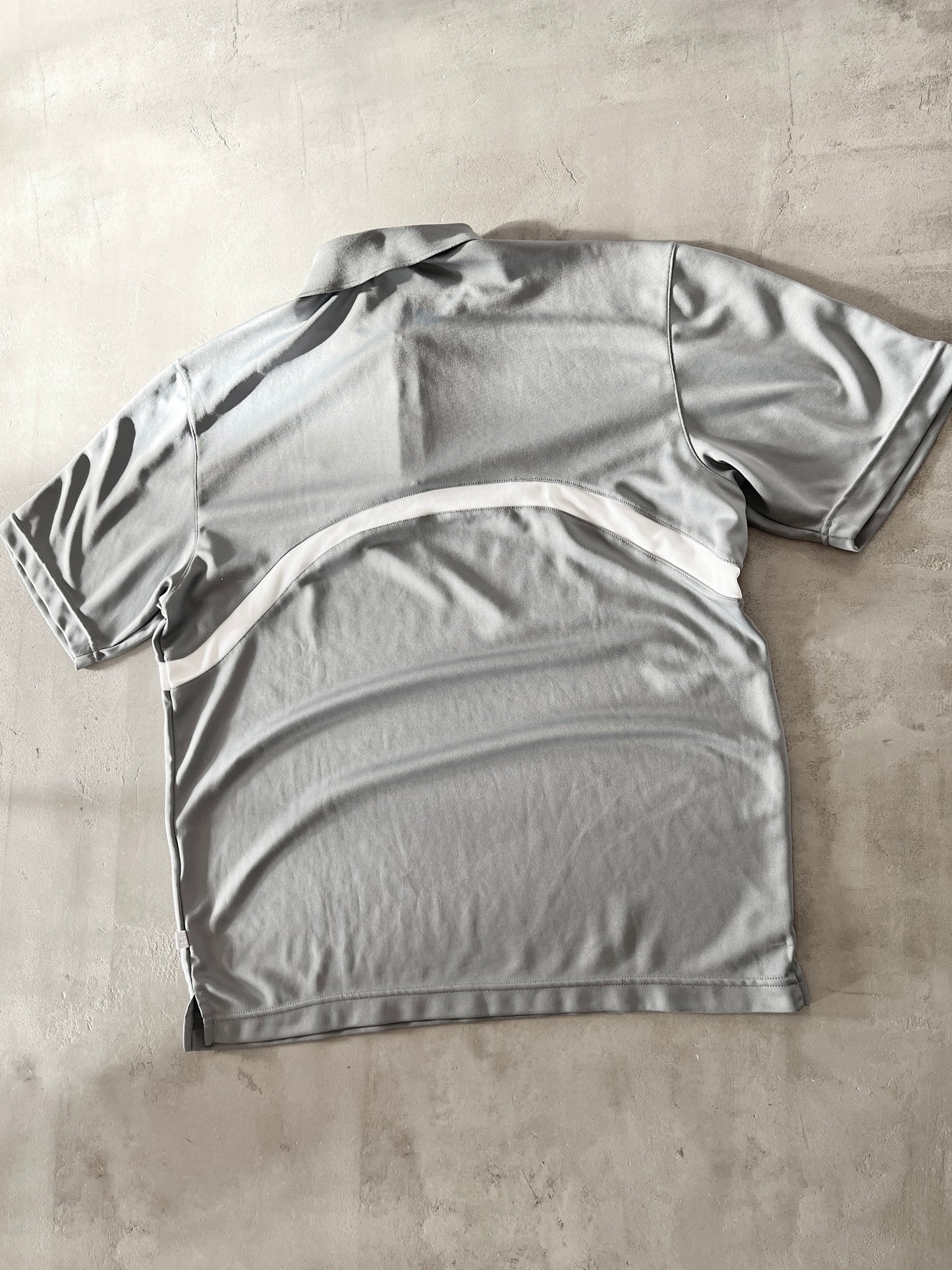 GREY/WHITE NIKE POLO - 2000S - L
