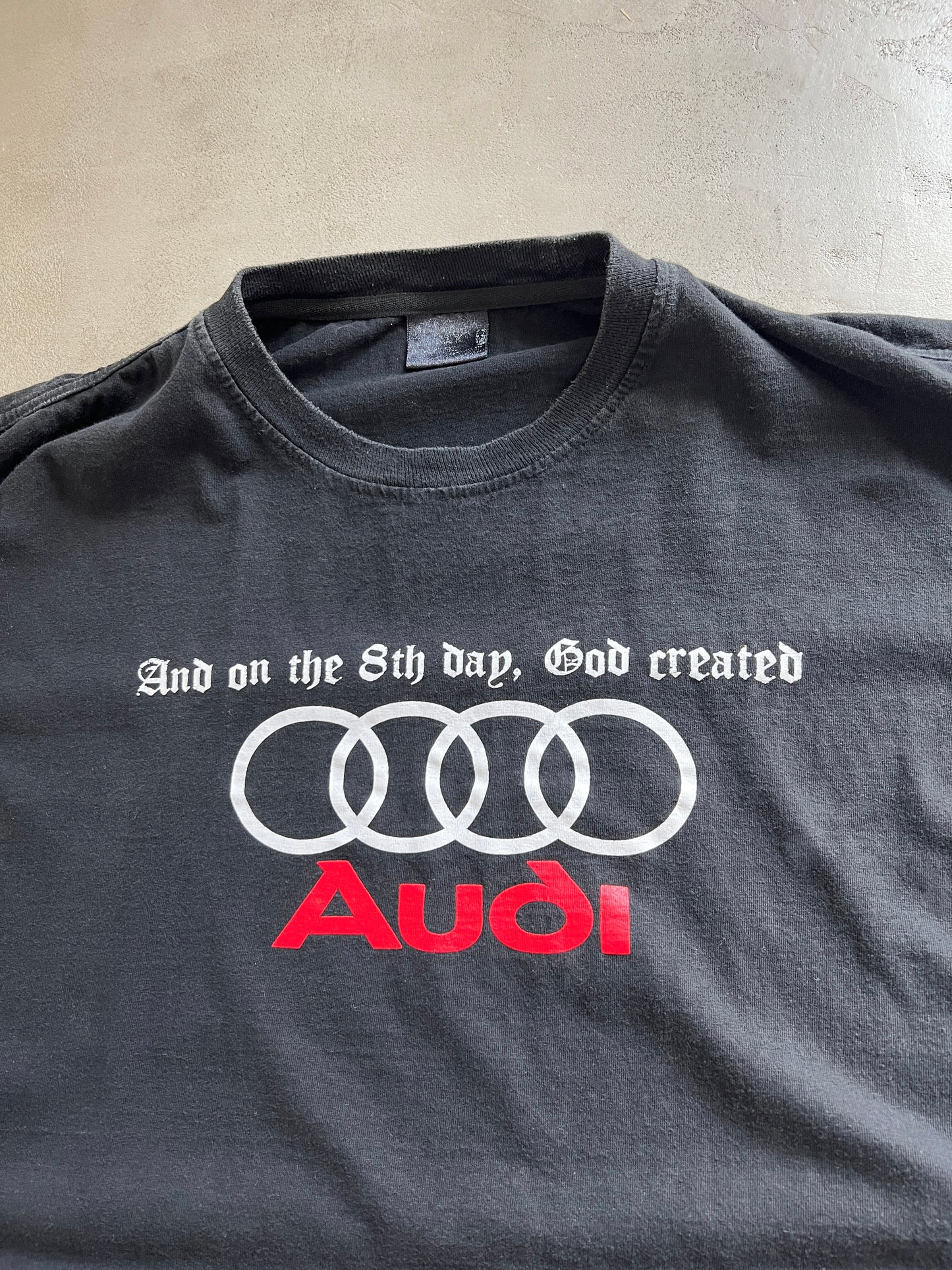 BLACK AUDI TEE - 1990S - L/XL