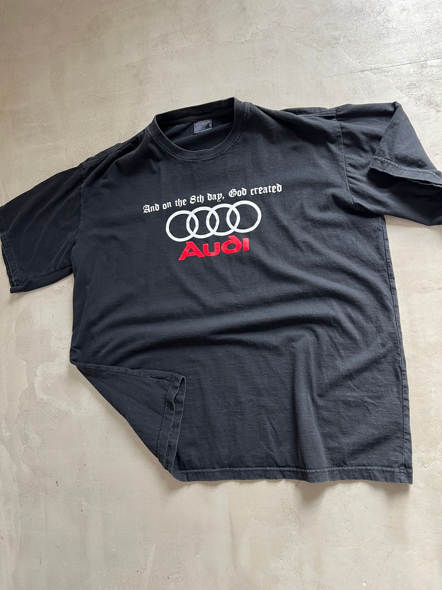 BLACK AUDI TEE - 1990S - L/XL