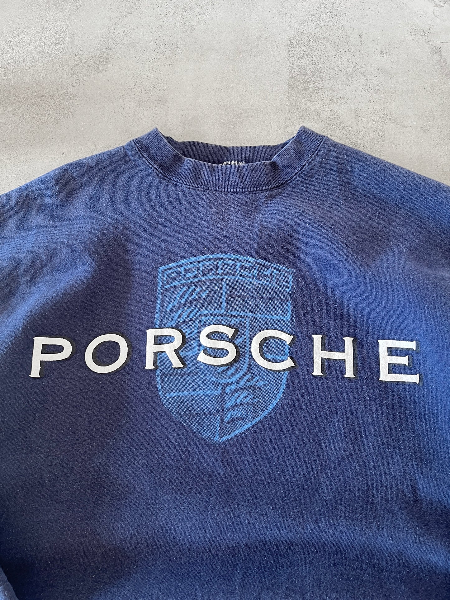 NAVY PORSCHE SWEATER - 1990S - L