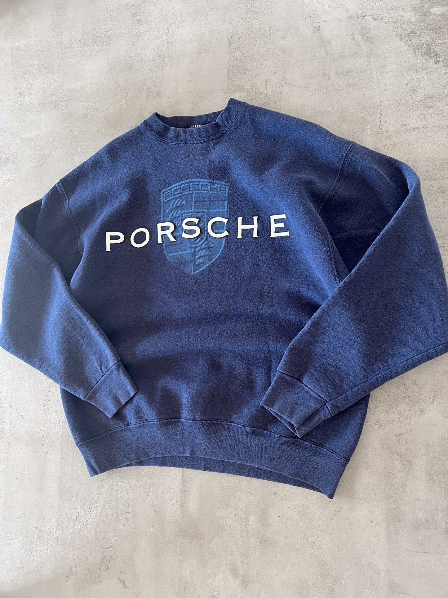 NAVY PORSCHE SWEATER - 1990S - L