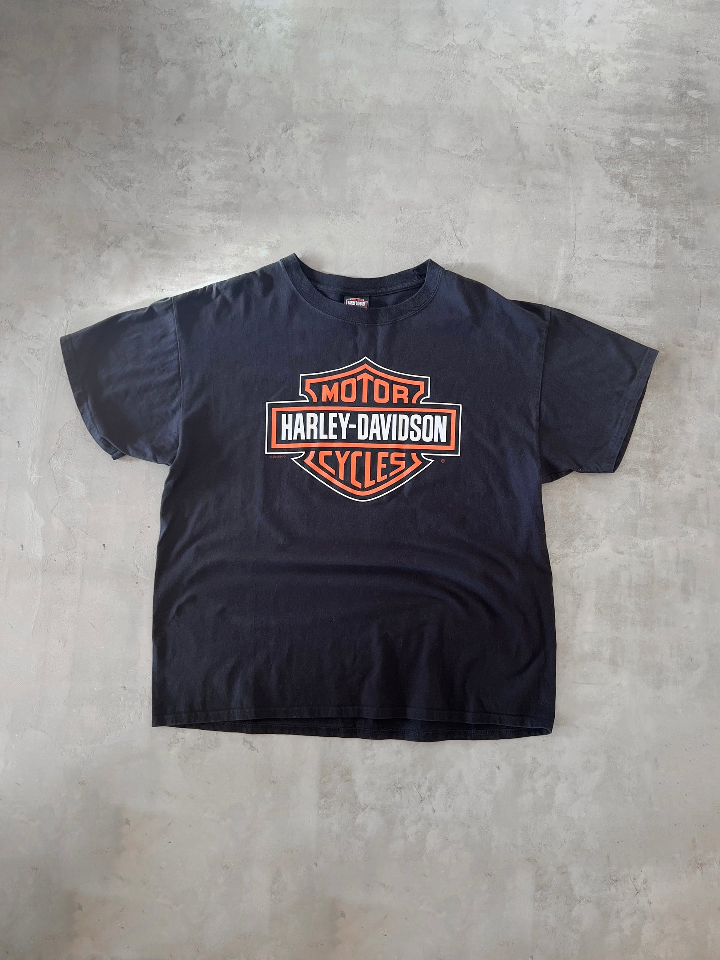BLACK HARLEY DAVIDSON TEE - 1990S - XL