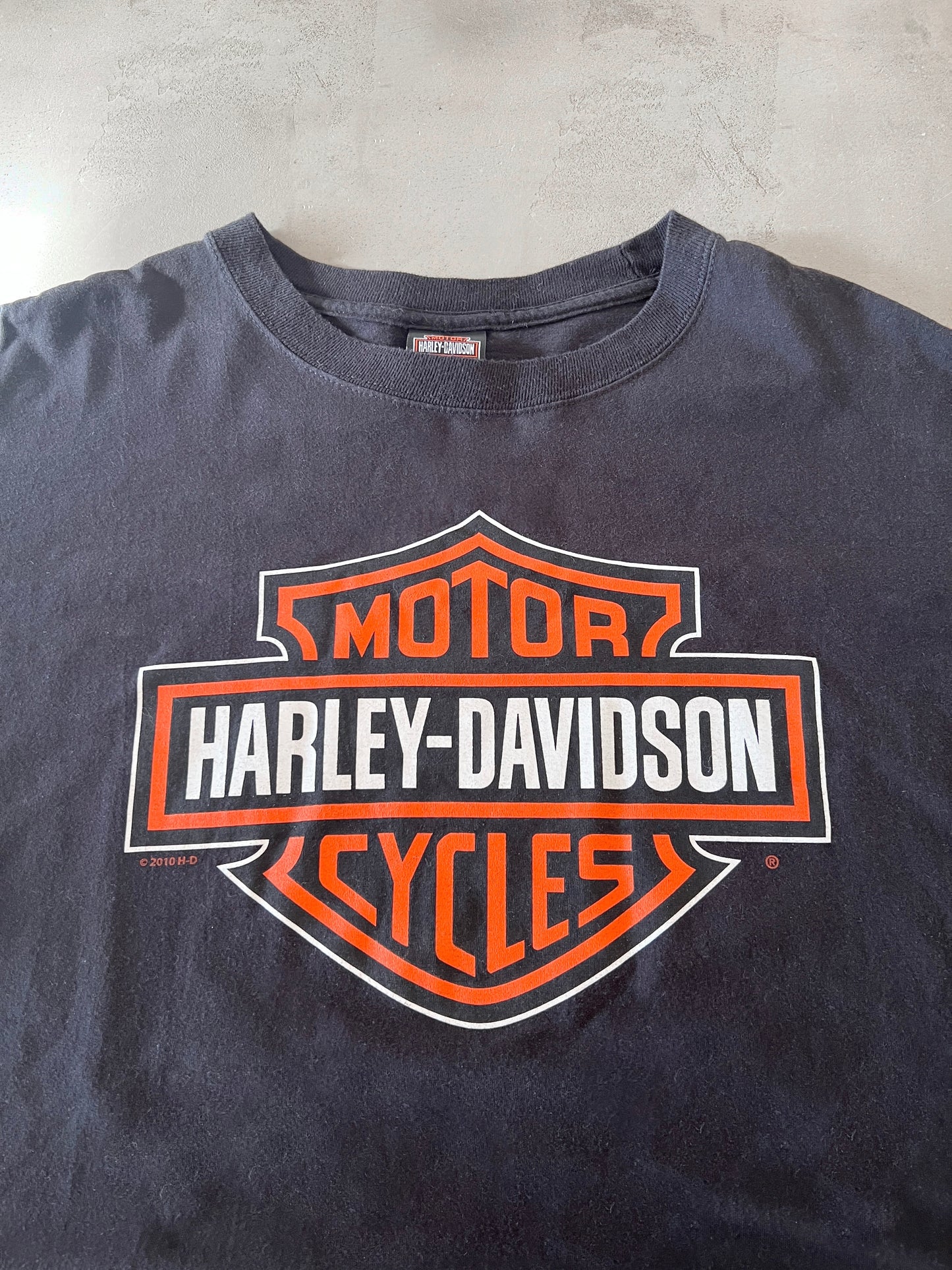 BLACK HARLEY DAVIDSON TEE - 1990S - XL