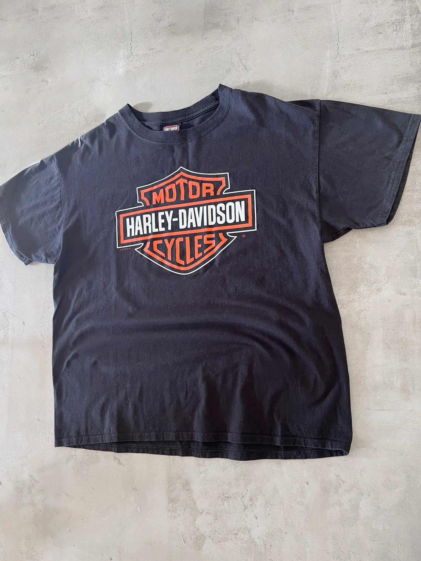 BLACK HARLEY DAVIDSON TEE - 1990S - XL