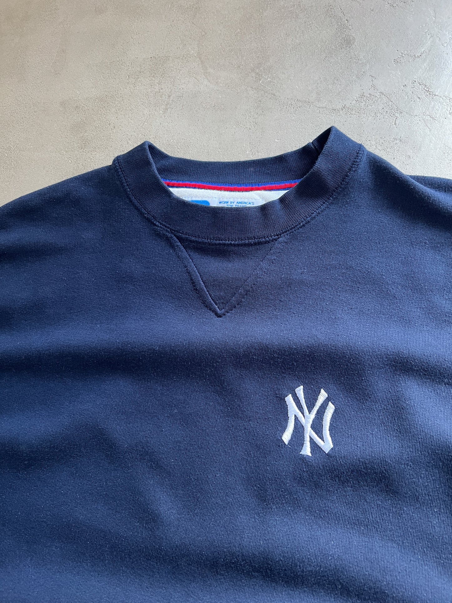 NAVY YANKEES RUSSELL SWEATER - 2000S - L