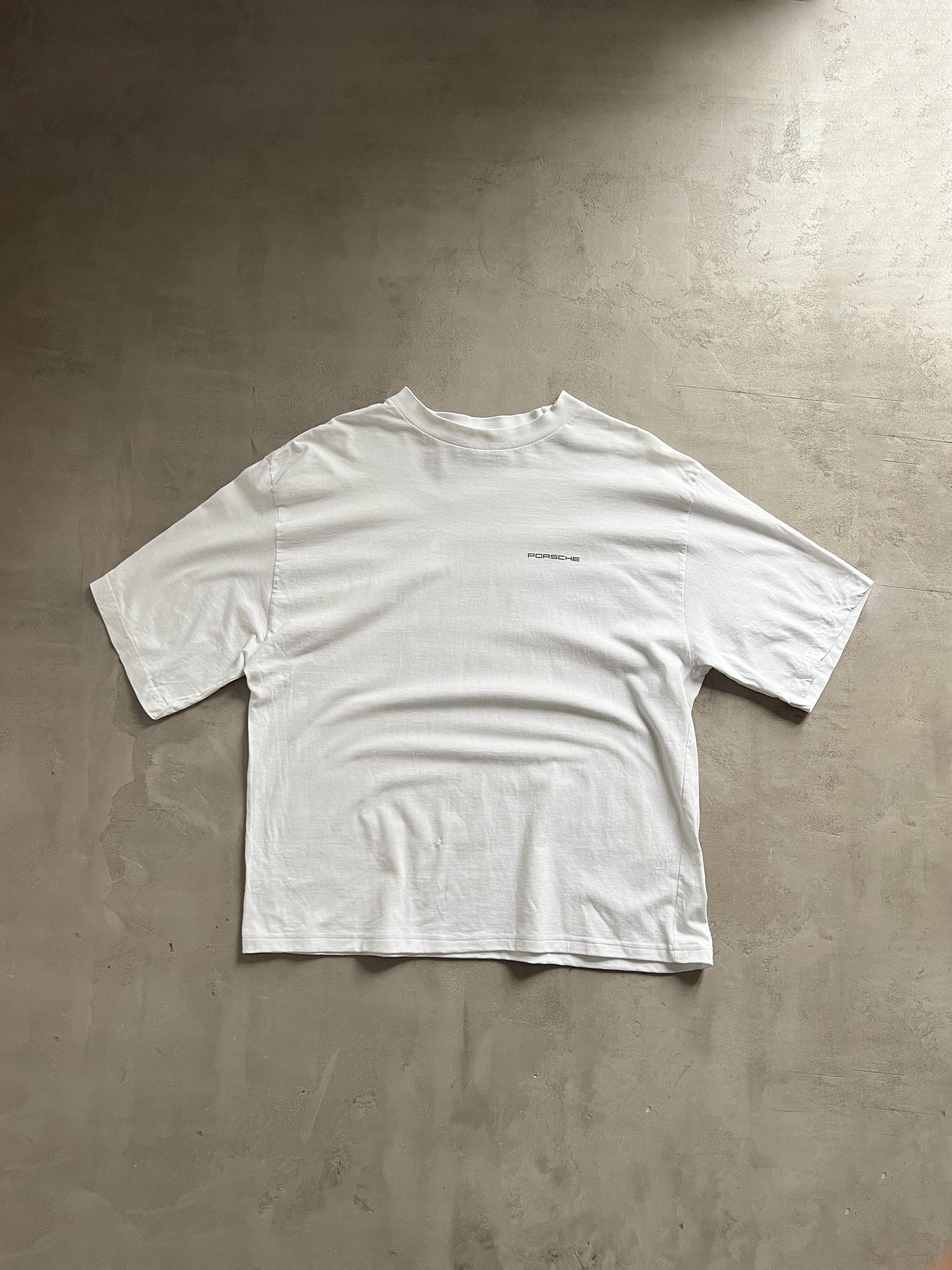 WHITE PORSCHE TEE - 1990S - L