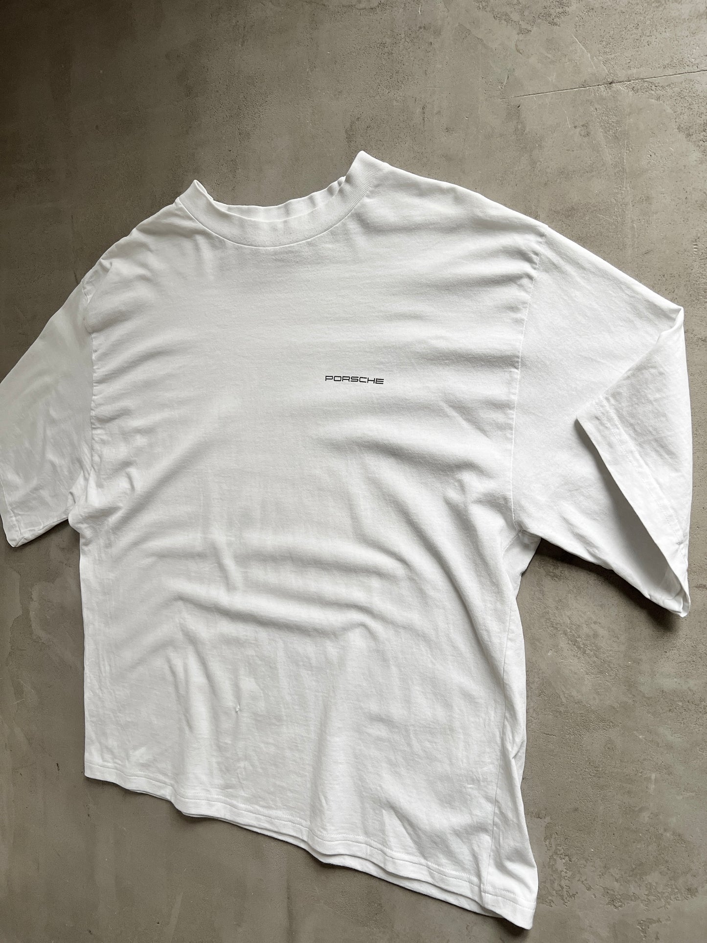 WHITE PORSCHE TEE - 1990S - L
