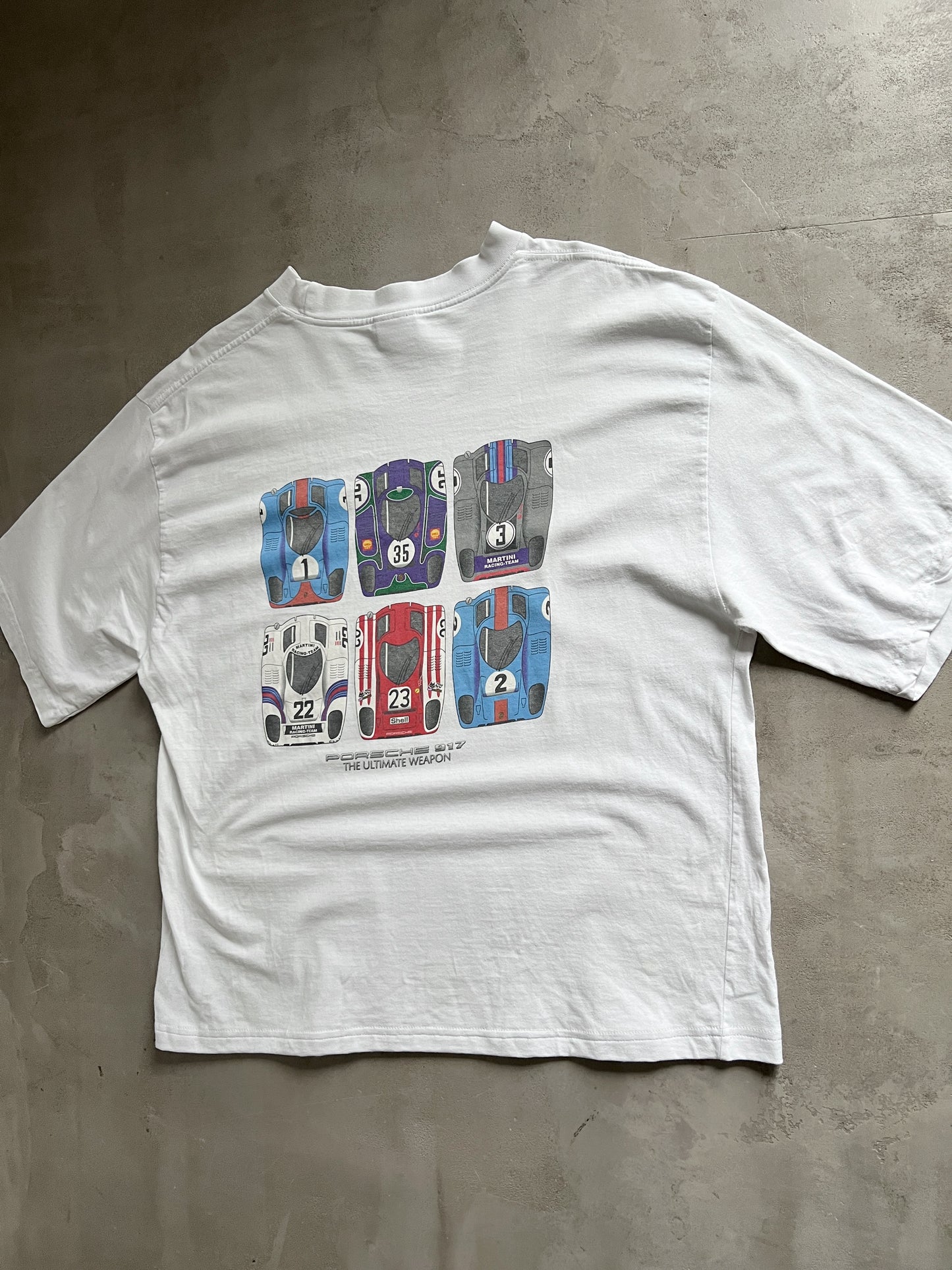 WHITE PORSCHE TEE - 1990S - L
