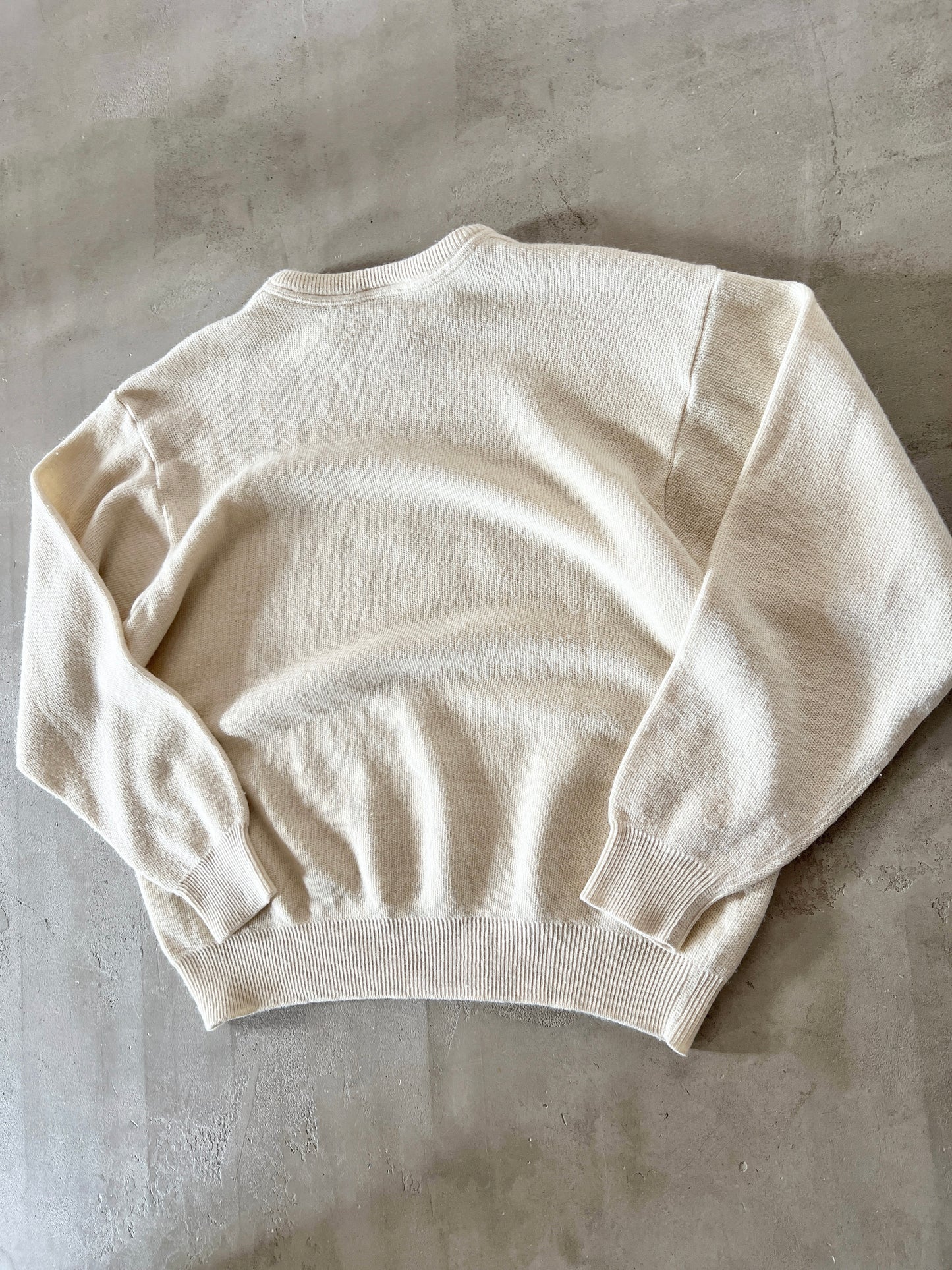 CREME LACOSTE KNIT SWEATER - 2000S - S/XS