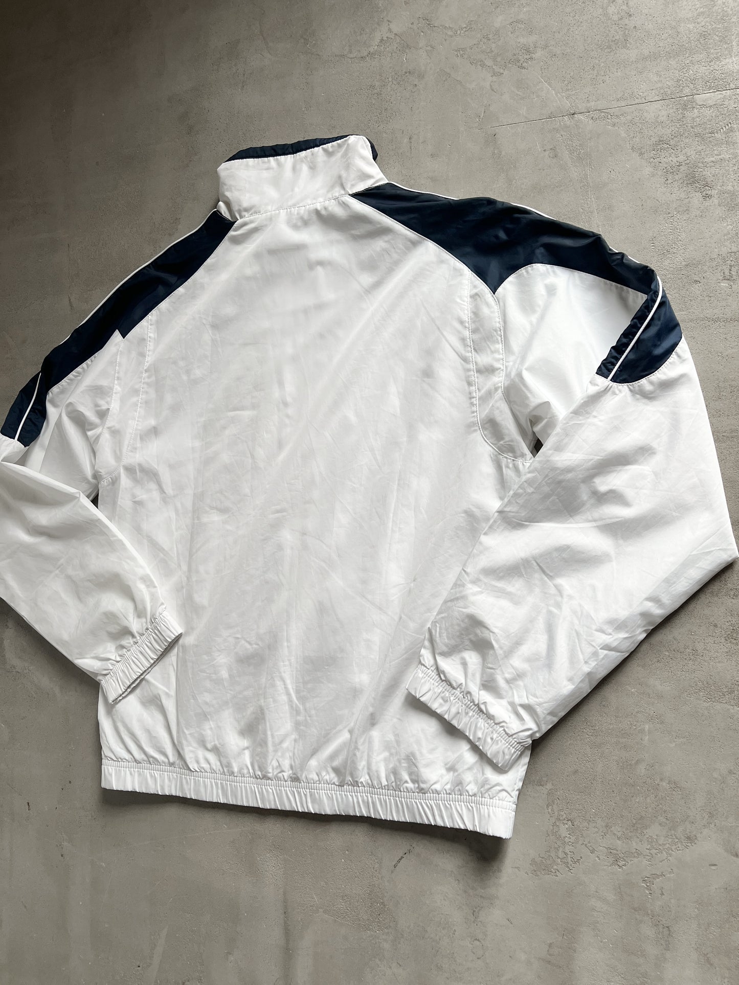 WHITE/NAVY NIKE TRACK JACKET - 2000S - M