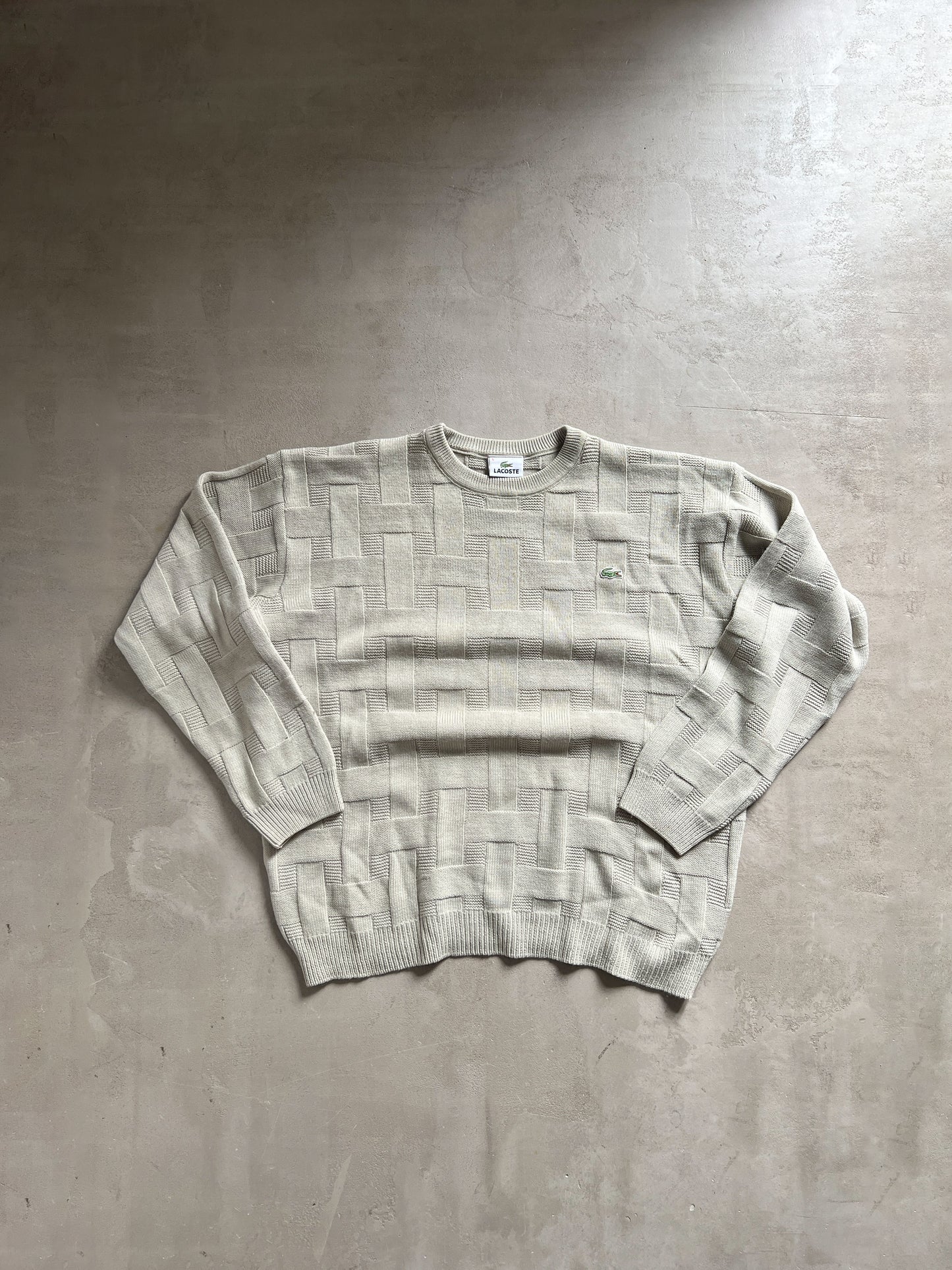 CREME LACOSTE KNIT SWEATER - 2000S - S