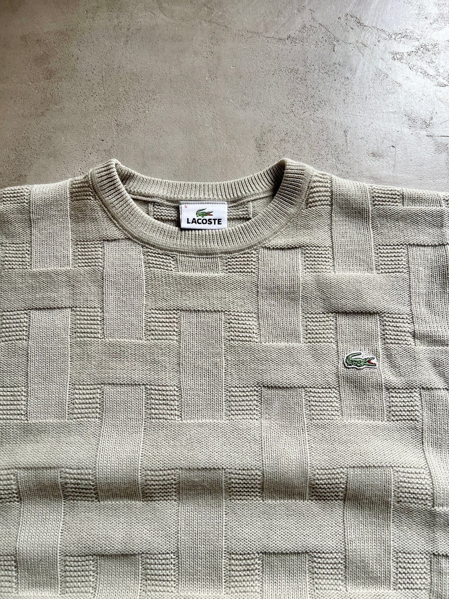 CREME LACOSTE KNIT SWEATER - 2000S - S
