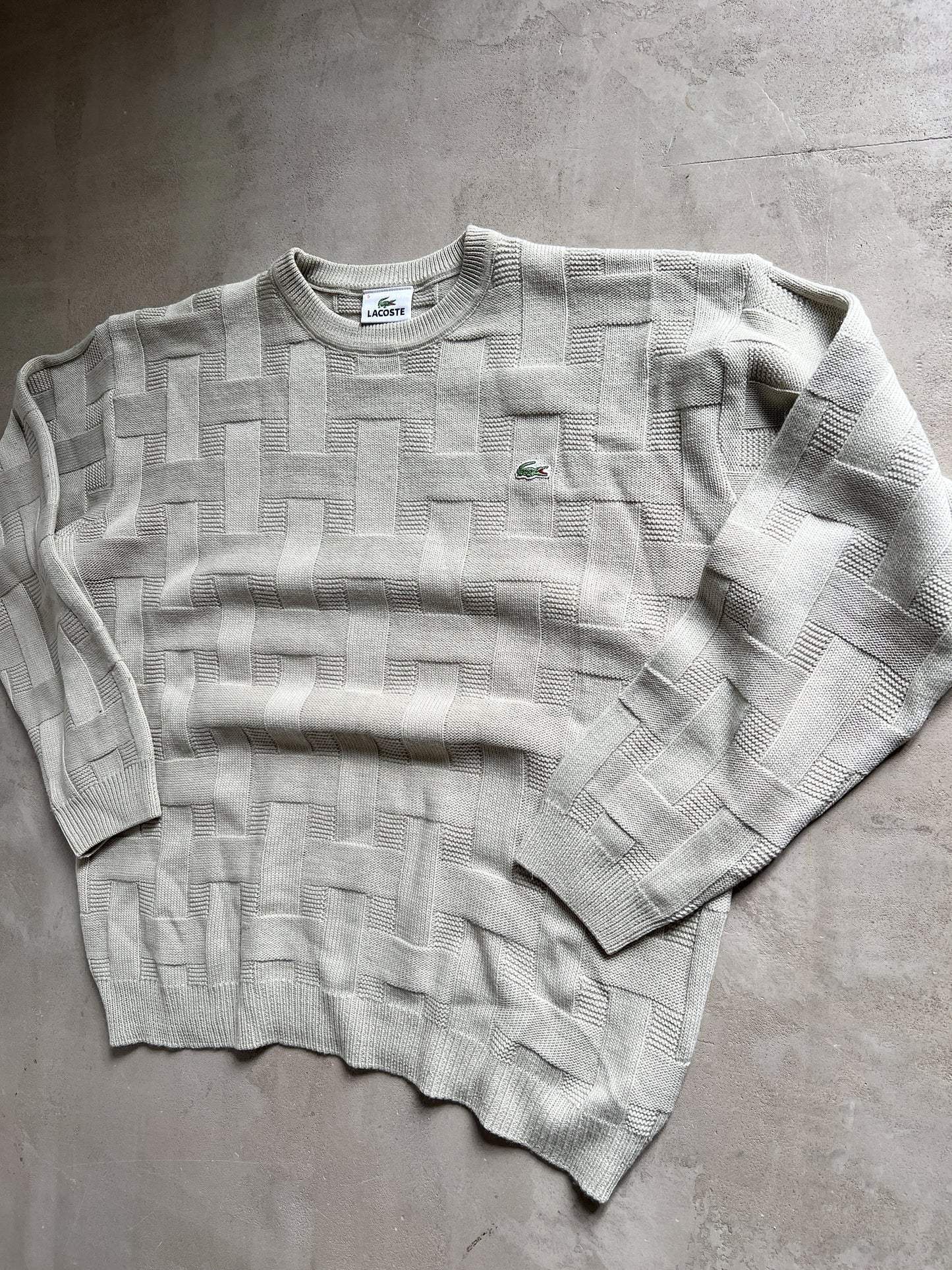 CREME LACOSTE KNIT SWEATER - 2000S - S