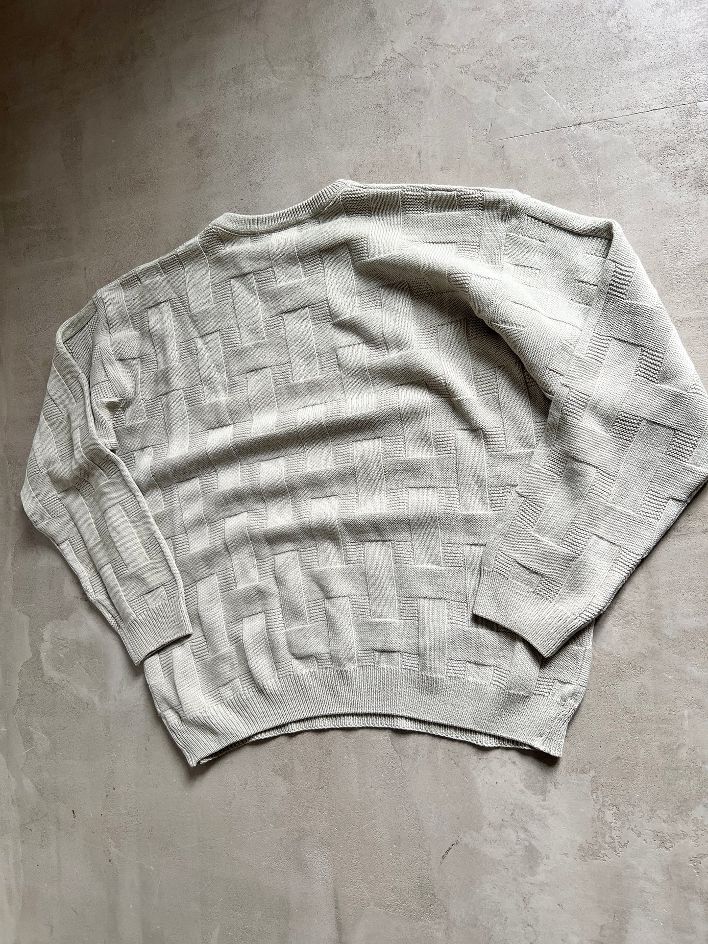CREME LACOSTE KNIT SWEATER - 2000S - S