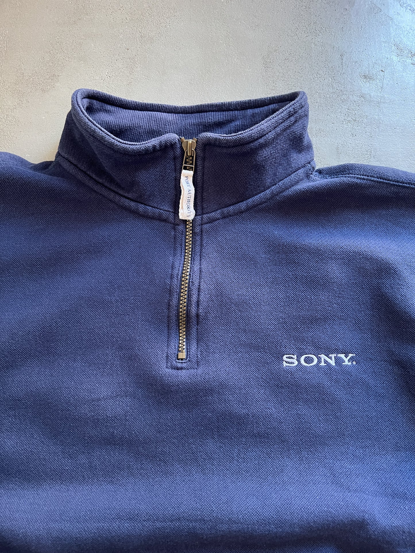 NAVY SONY HALF ZIP - 1990S - M