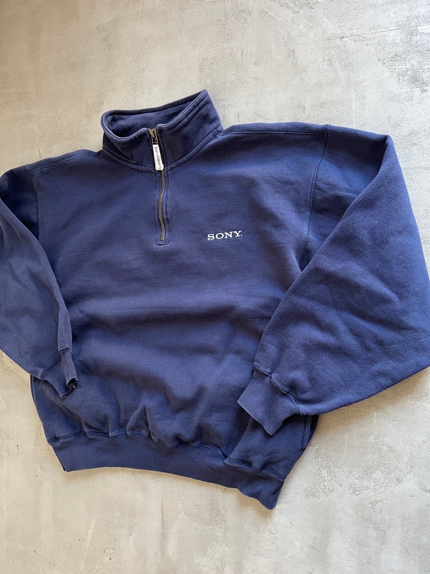 NAVY SONY HALF ZIP - 1990S - M