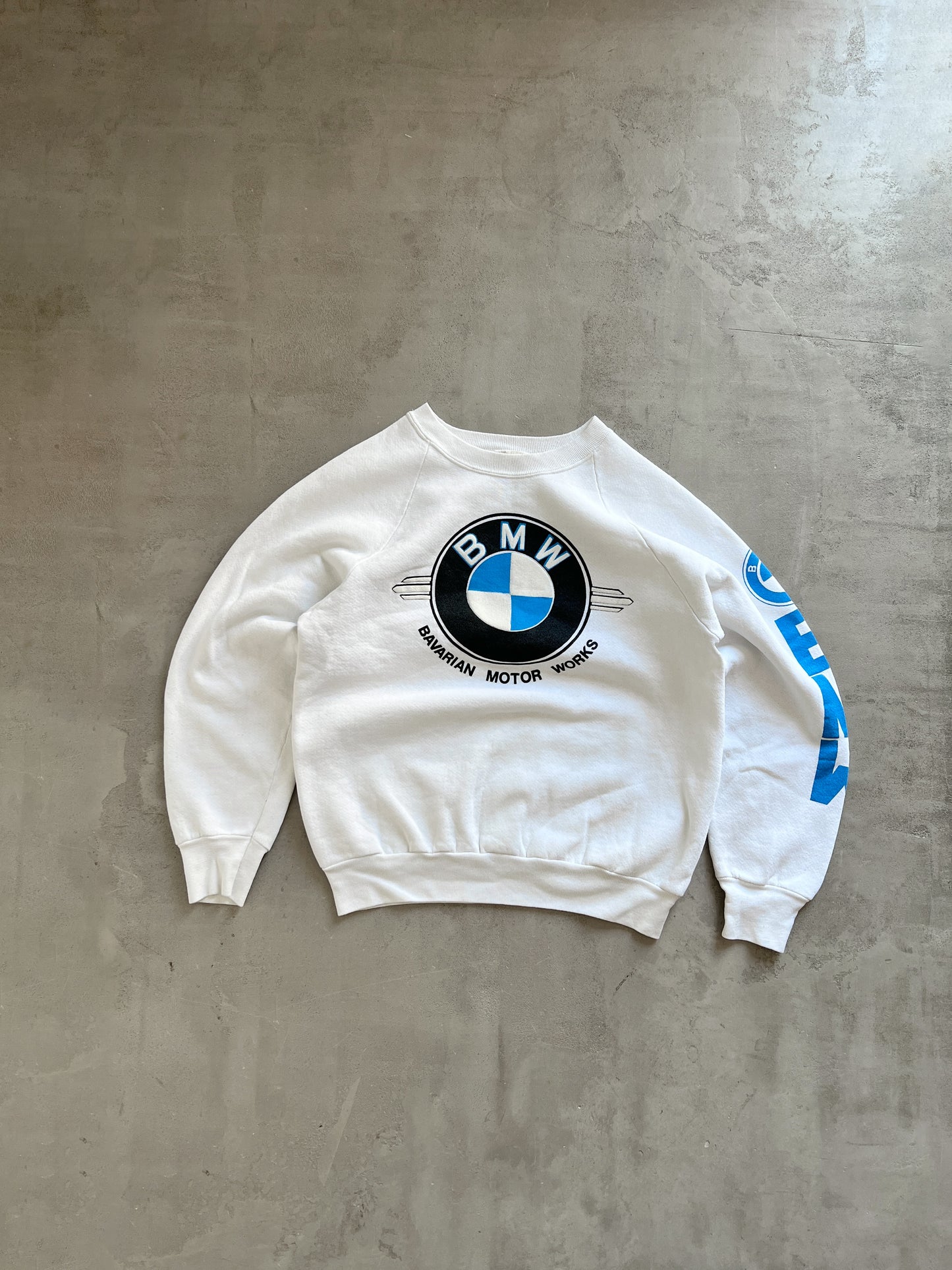 WHITE BMW SWEATER - 1990S - XXS