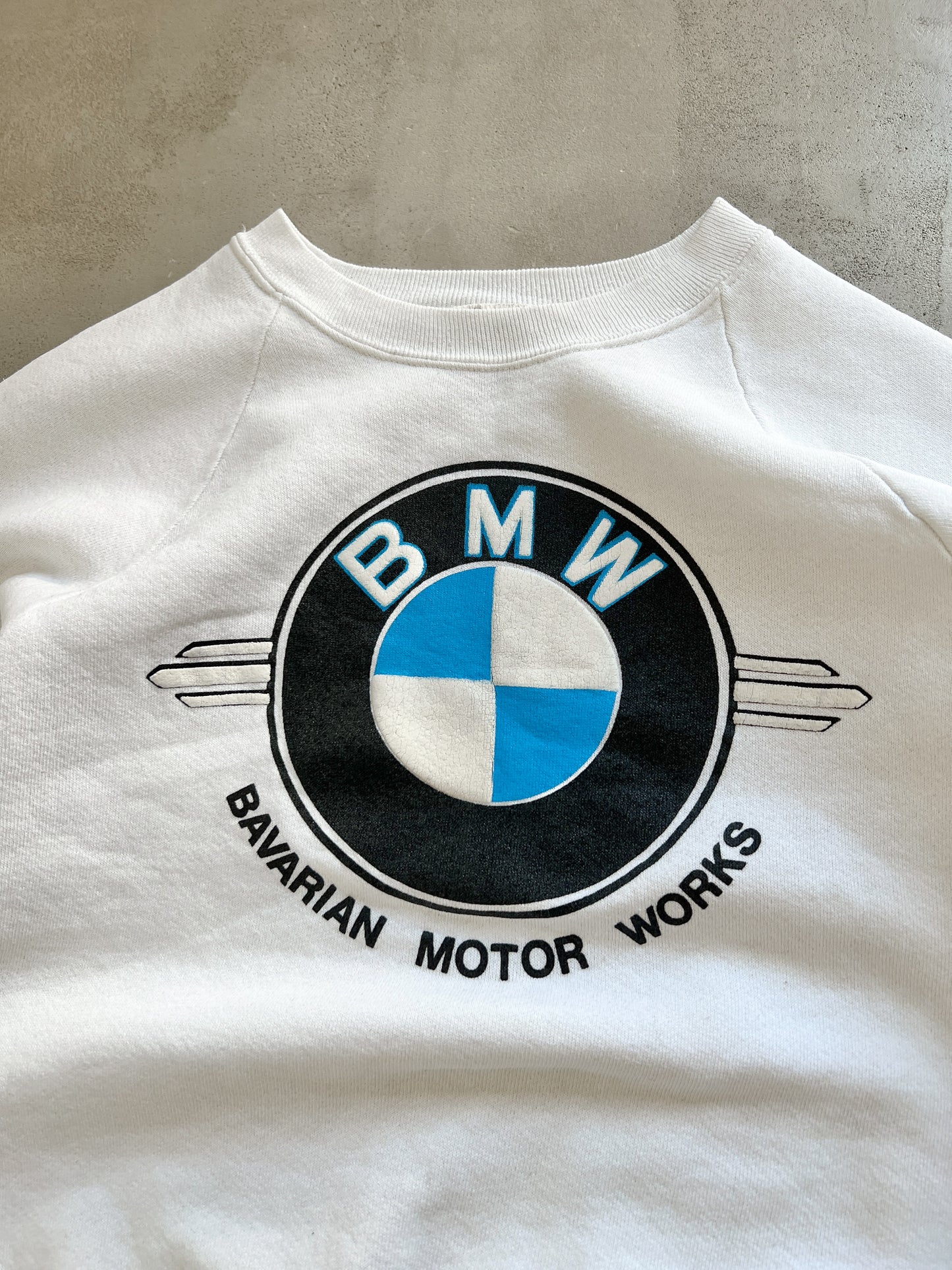 WHITE BMW SWEATER - 1990S - XXS