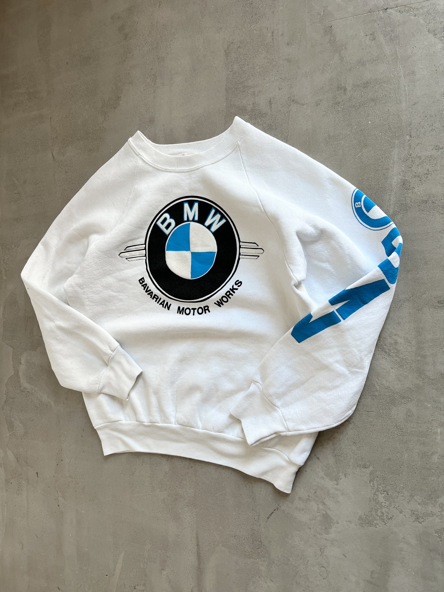 WHITE BMW SWEATER - 1990S - XXS
