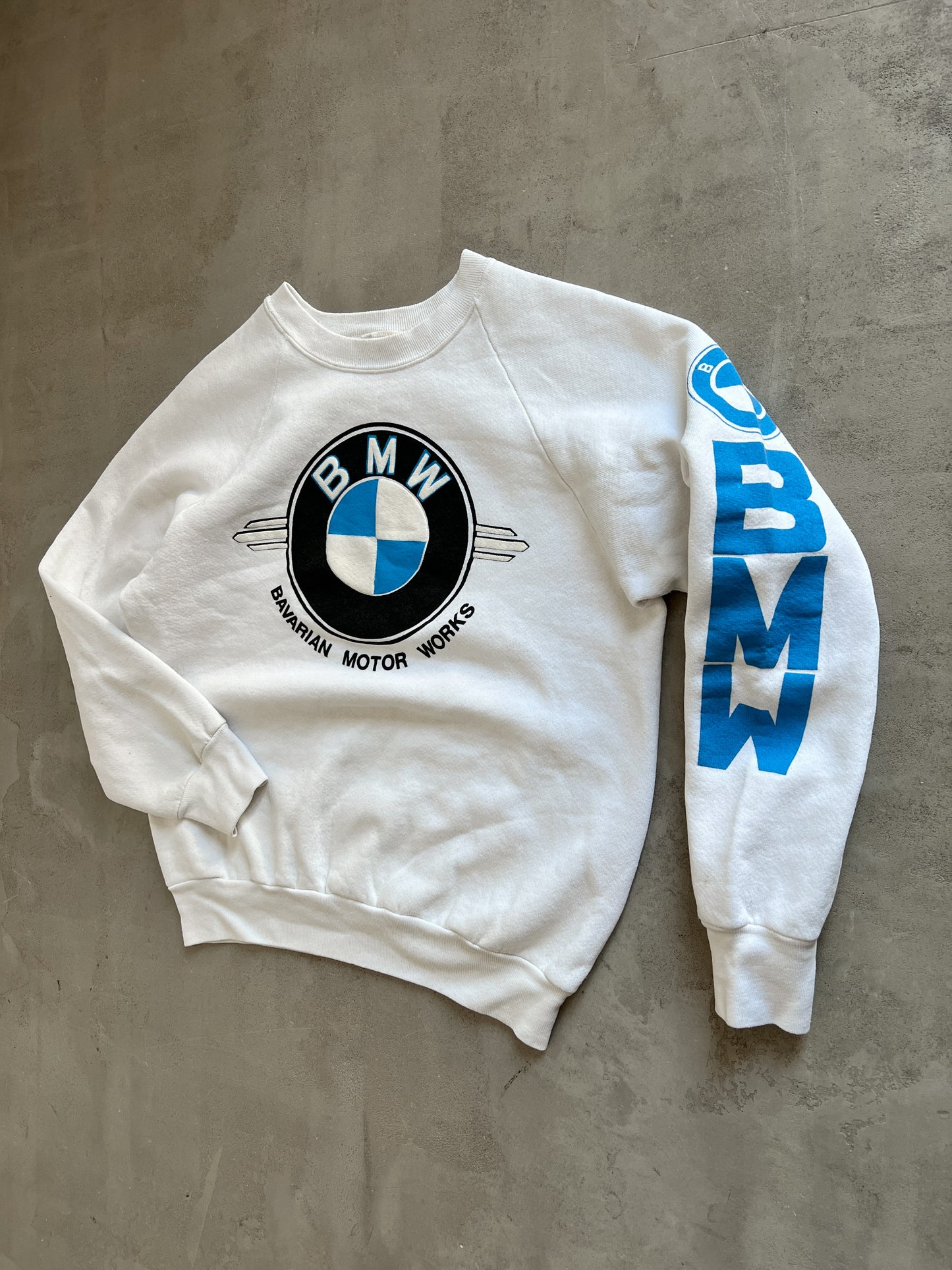 WHITE BMW SWEATER - 1990S - XXS