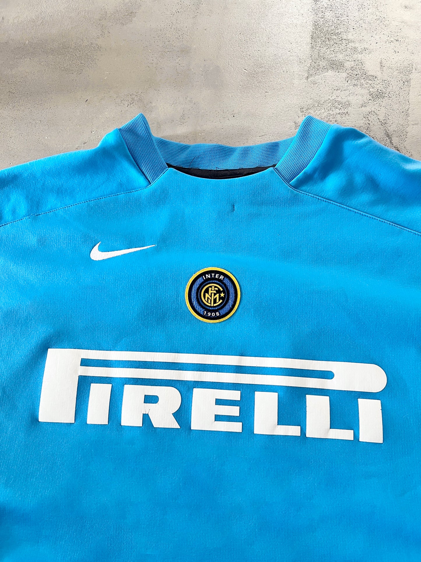 BABY BLUE INTER MILAN NIKE SWEATER - 2000S - L