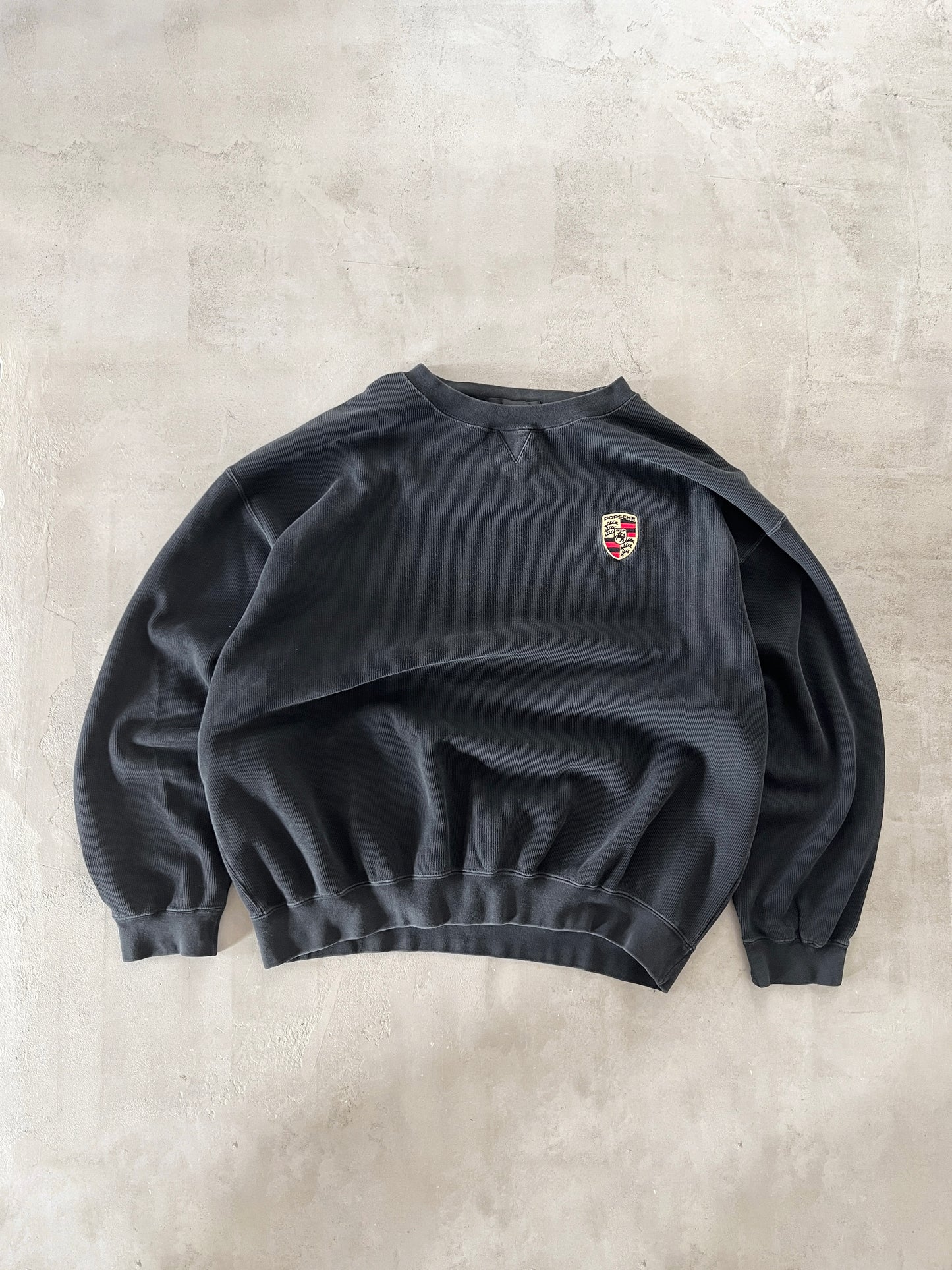 BLACK PORSCHE SWEATER - 1990S - M