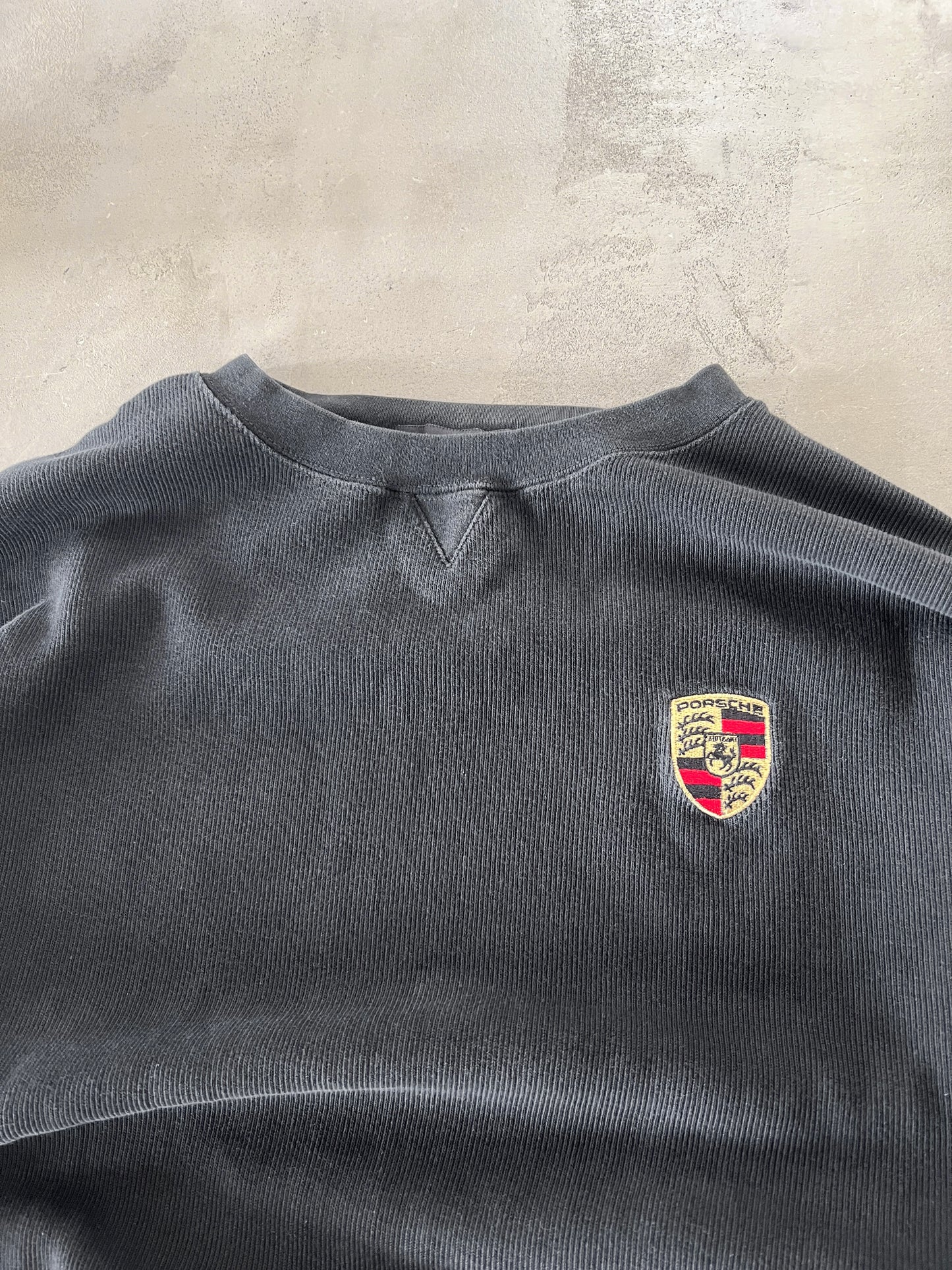 BLACK PORSCHE SWEATER - 1990S - M