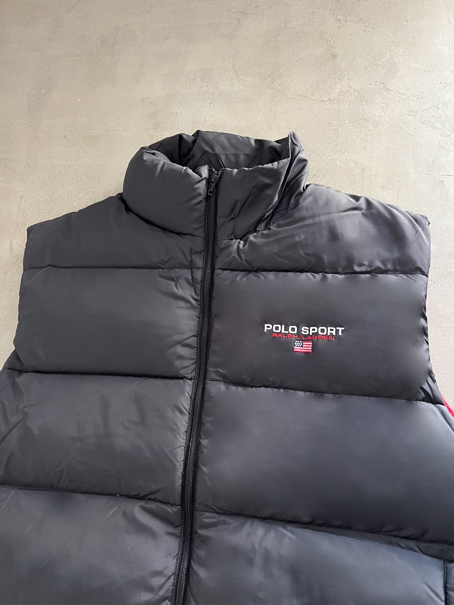 BLACK POLO SPORT RALPH LAUREN PUFFER VEST - 2000S - L/M