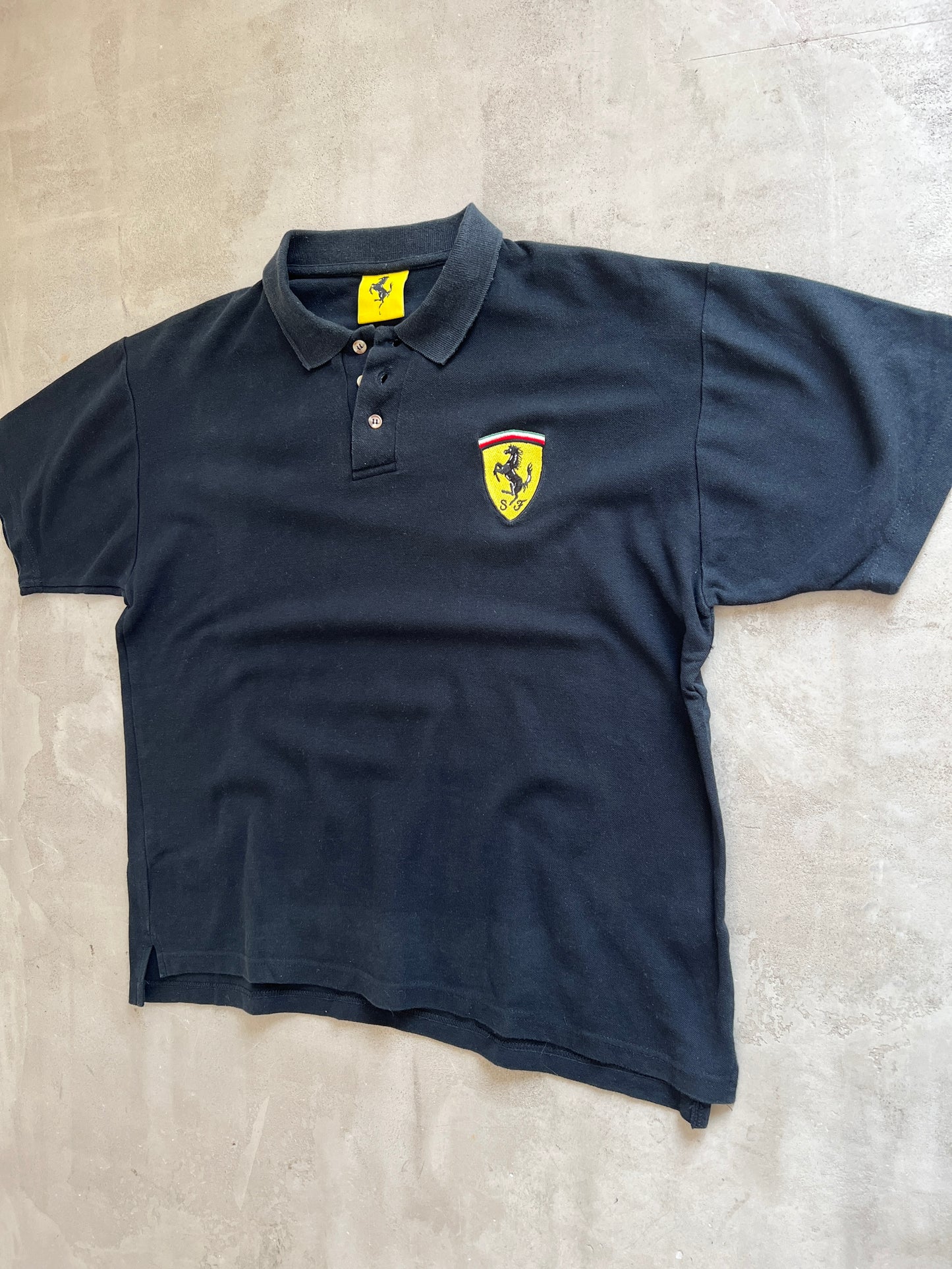 BLACK FERRARI POLO - 1990S - M