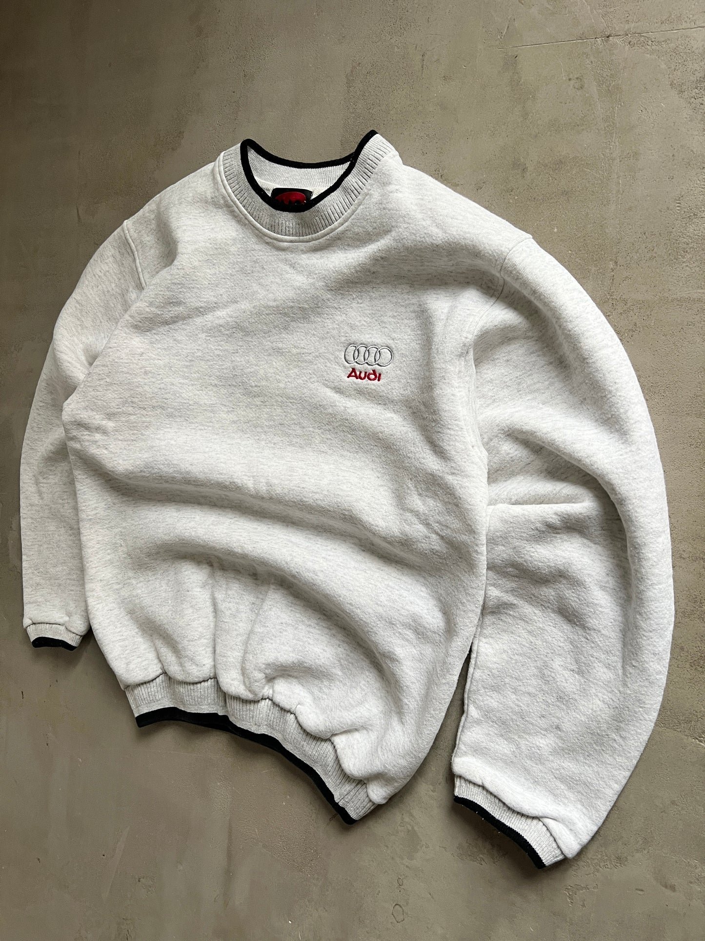 GREY AUDI SWEATER - 1990S - M