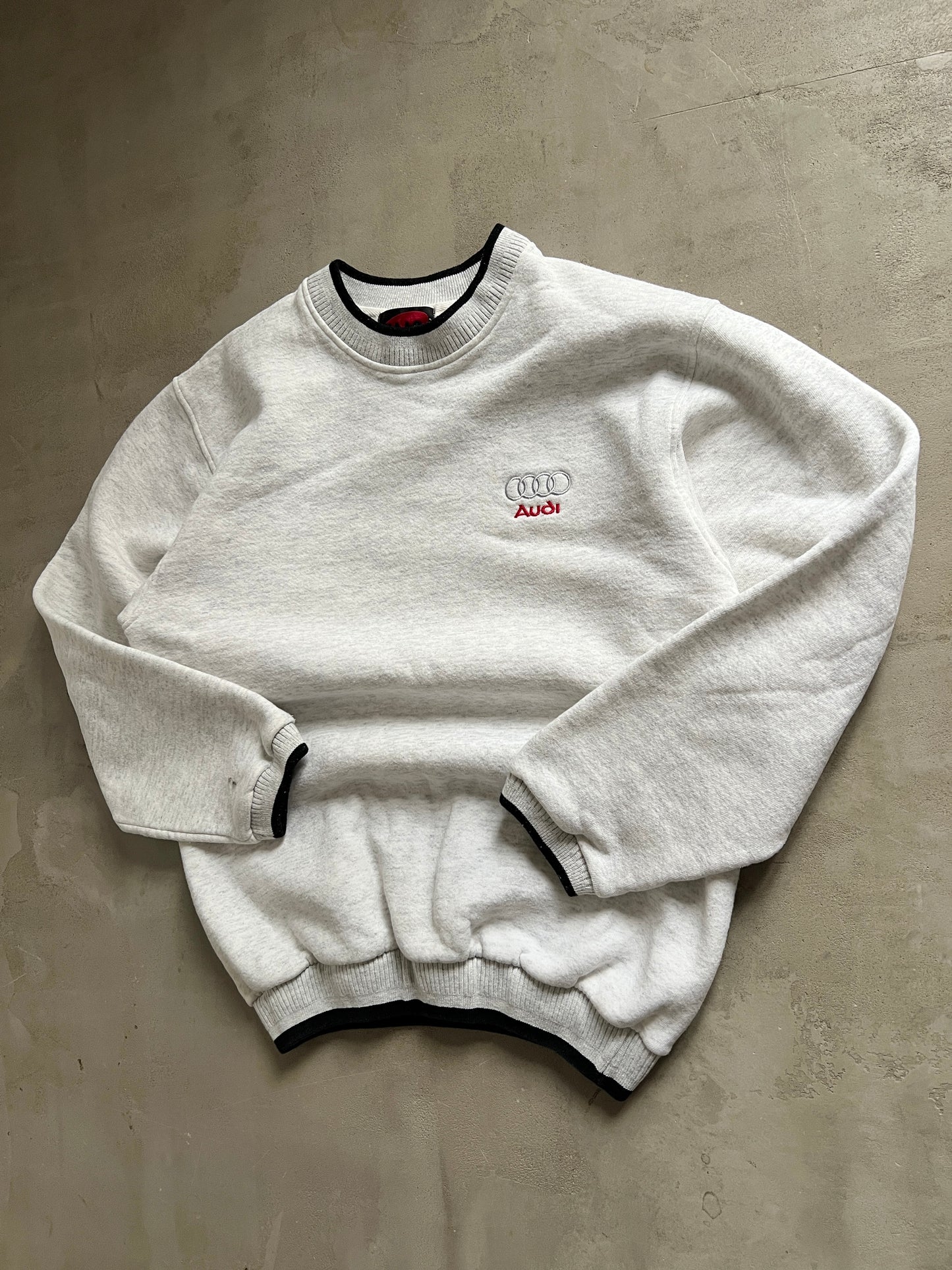 GREY AUDI SWEATER - 1990S - M