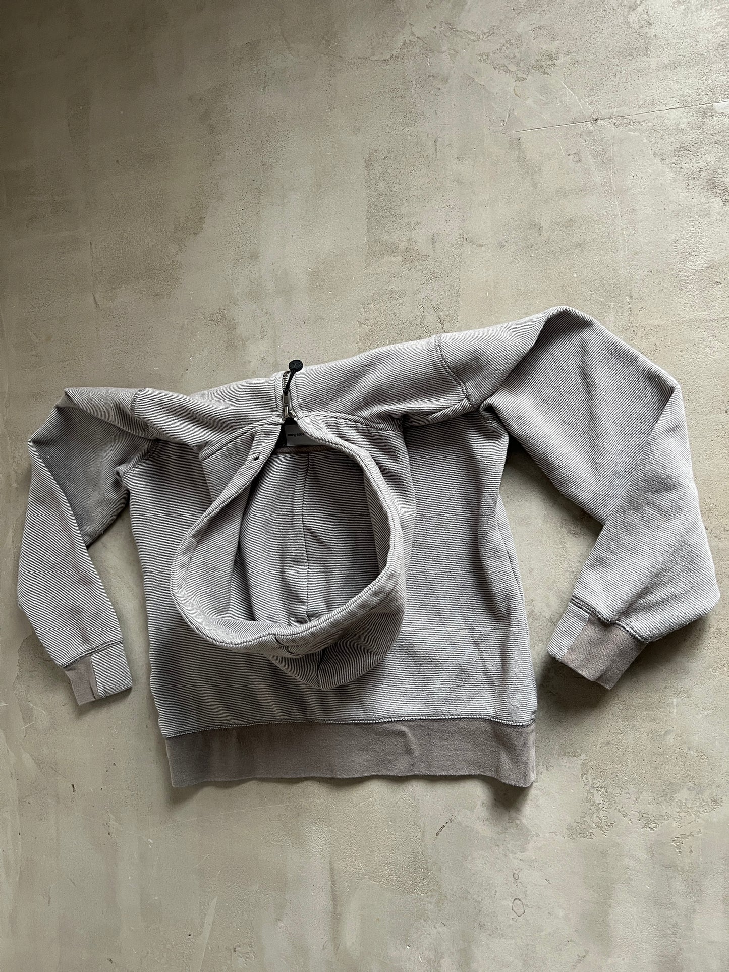 GREY MERCEDES BENZ ZIP UP HOODIE - 2000S - S/XS