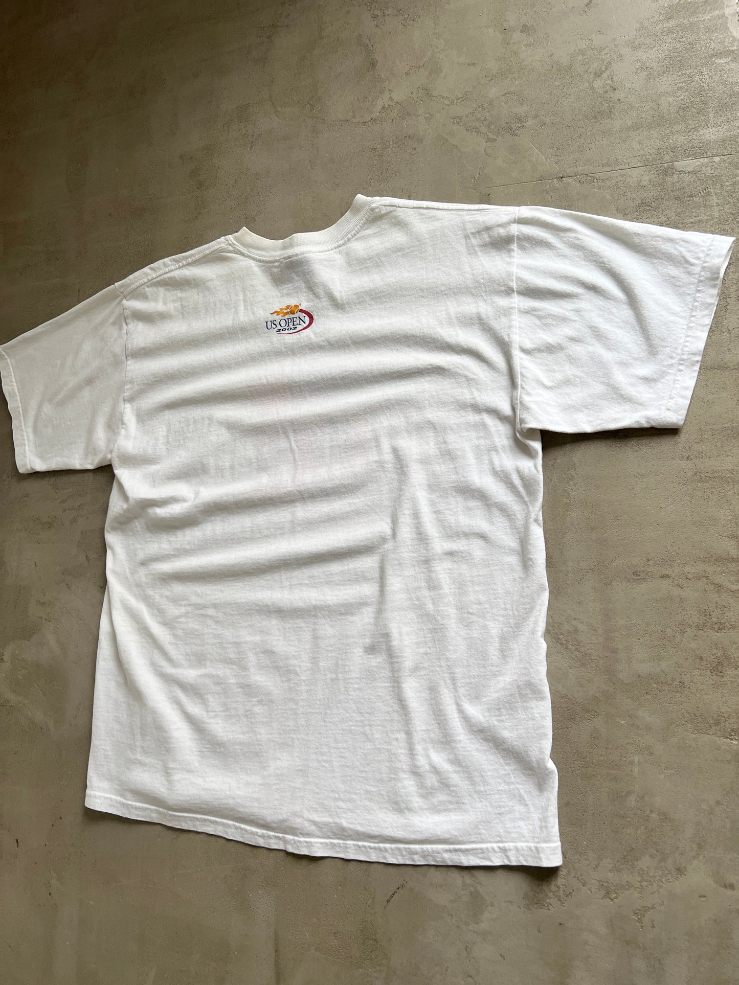 WHITE US OPEN TENNIS TEE - 2002 - L
