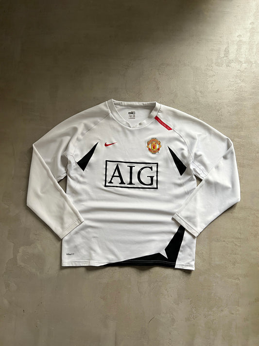 WHITE MANCHESTER UNITED LONGSLEEVE - 2000S - M