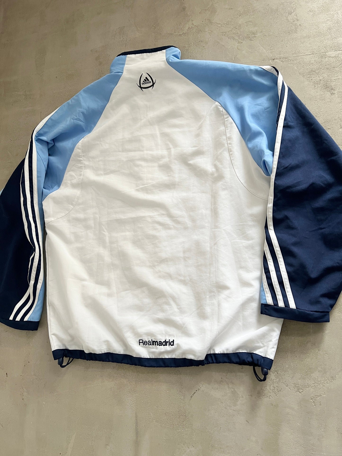 WHITE/BABY BLUE REAL MADRID TRACK JACKET - 2000S - M