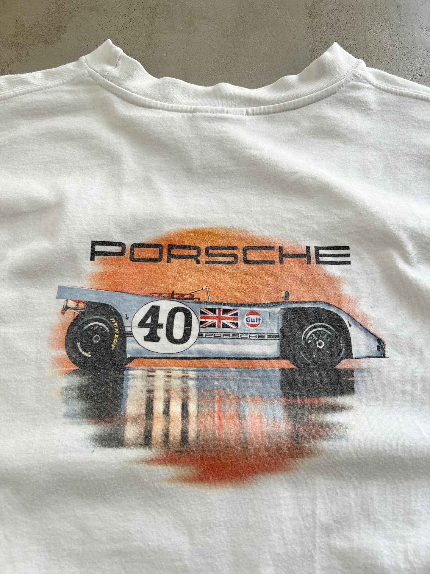 WHITE PORSCHE TEE - 1990S - M/L