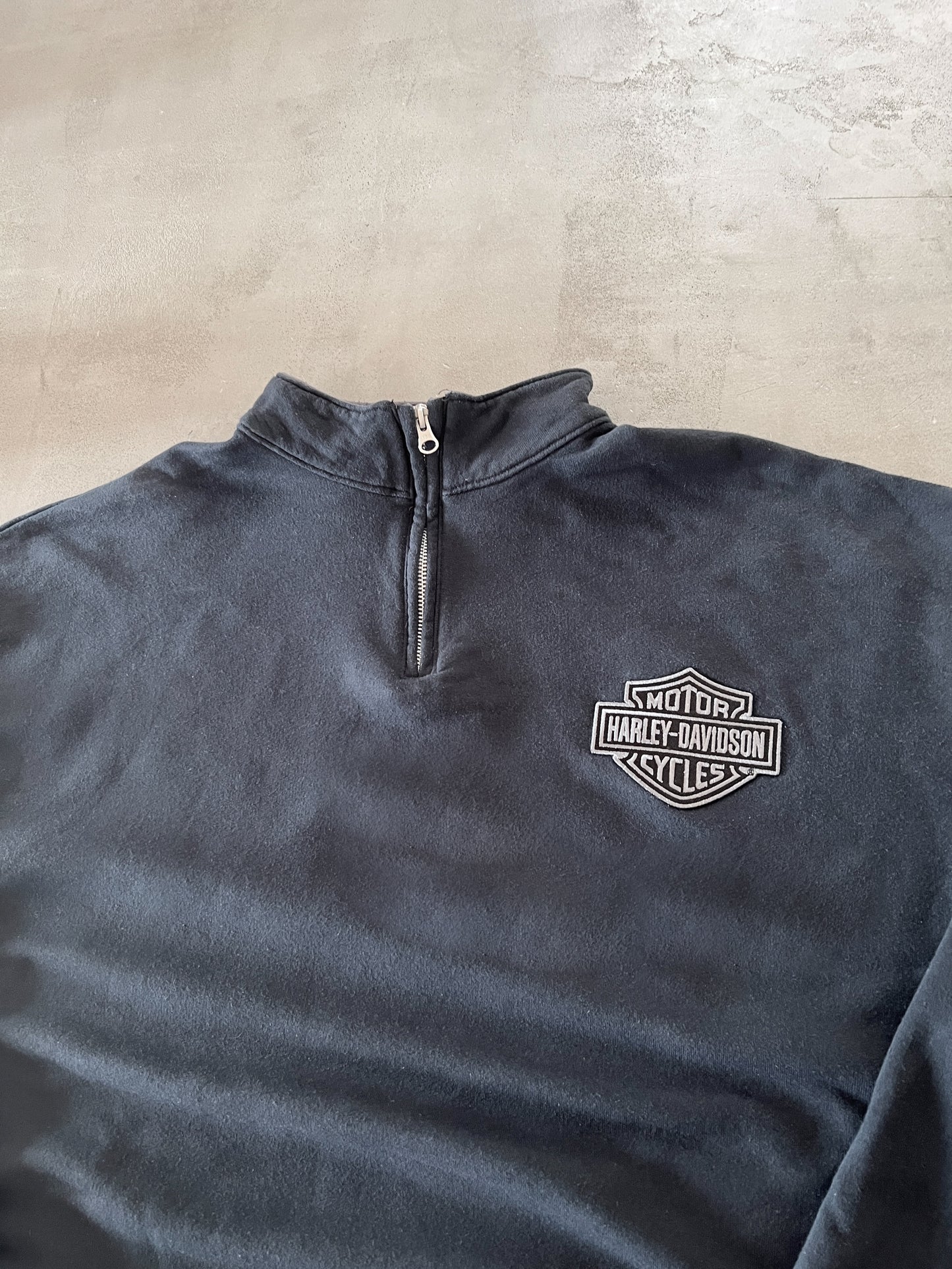 BLACK HARLEY DAVIDSON HALF ZIP - 2000S - XL