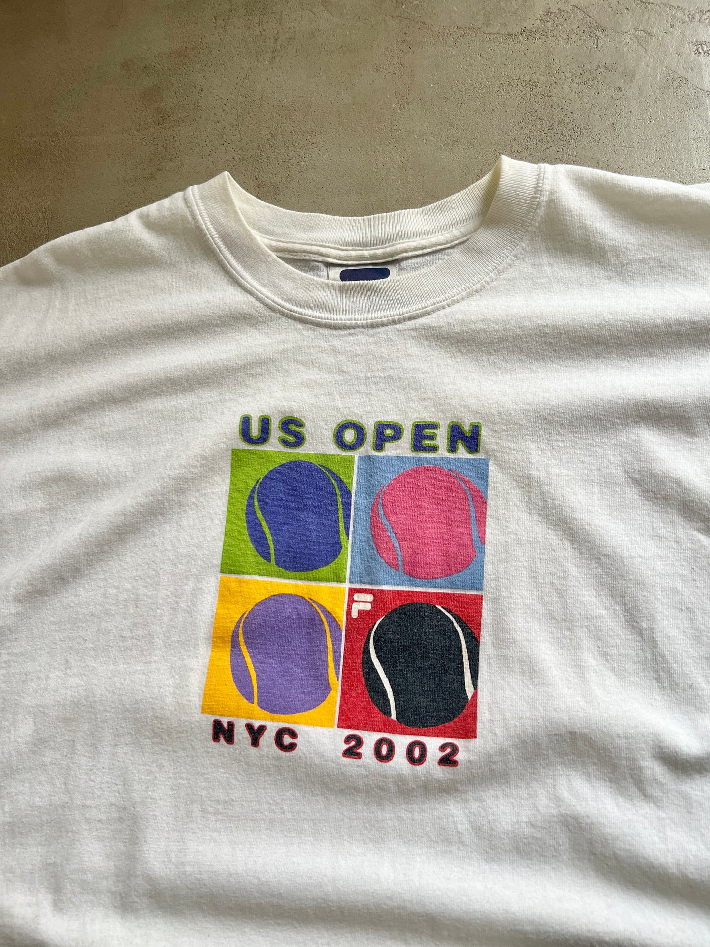 WHITE US OPEN TENNIS TEE - 2002 - L