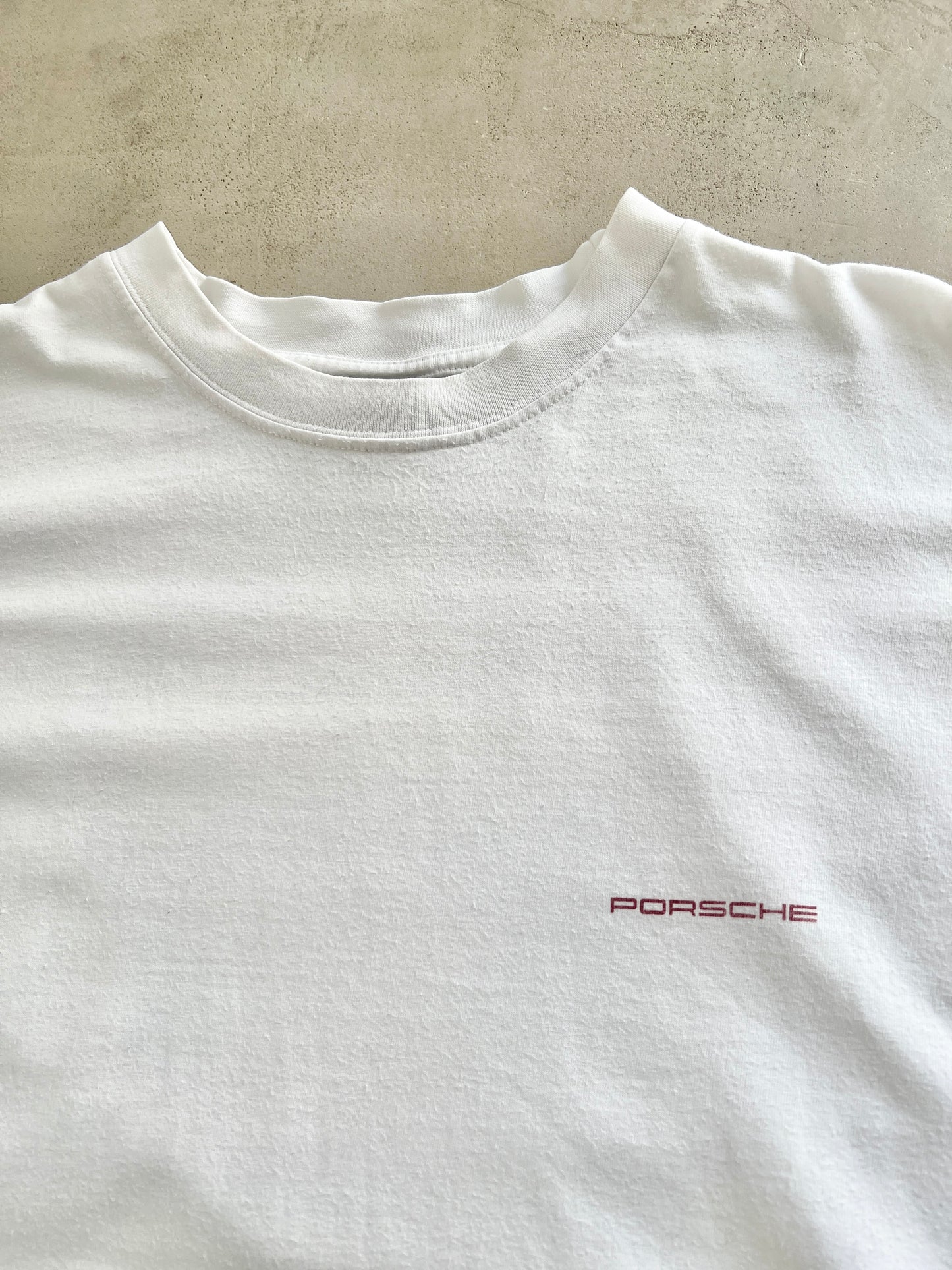 WHITE PORSCHE TEE - 1990S - M/L