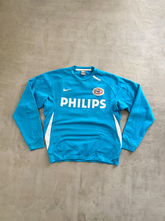 BABY BLUE PSV EINDHOVEN NIKE SWEATER - 2000S - M
