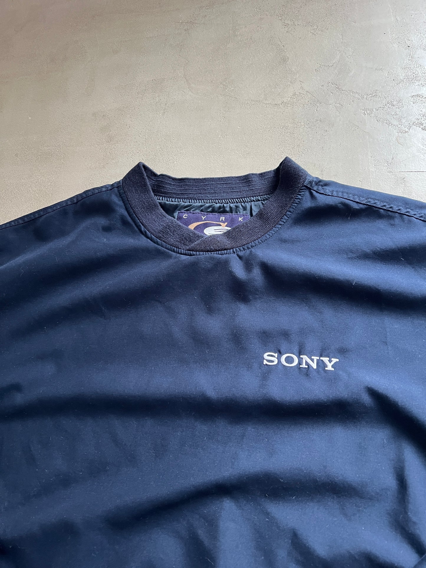 NAVY SONY SWEATER - 1990S - L