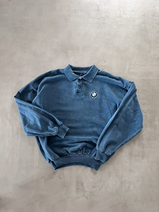 BLUE BMW SWEATER - 1990S - L/XL